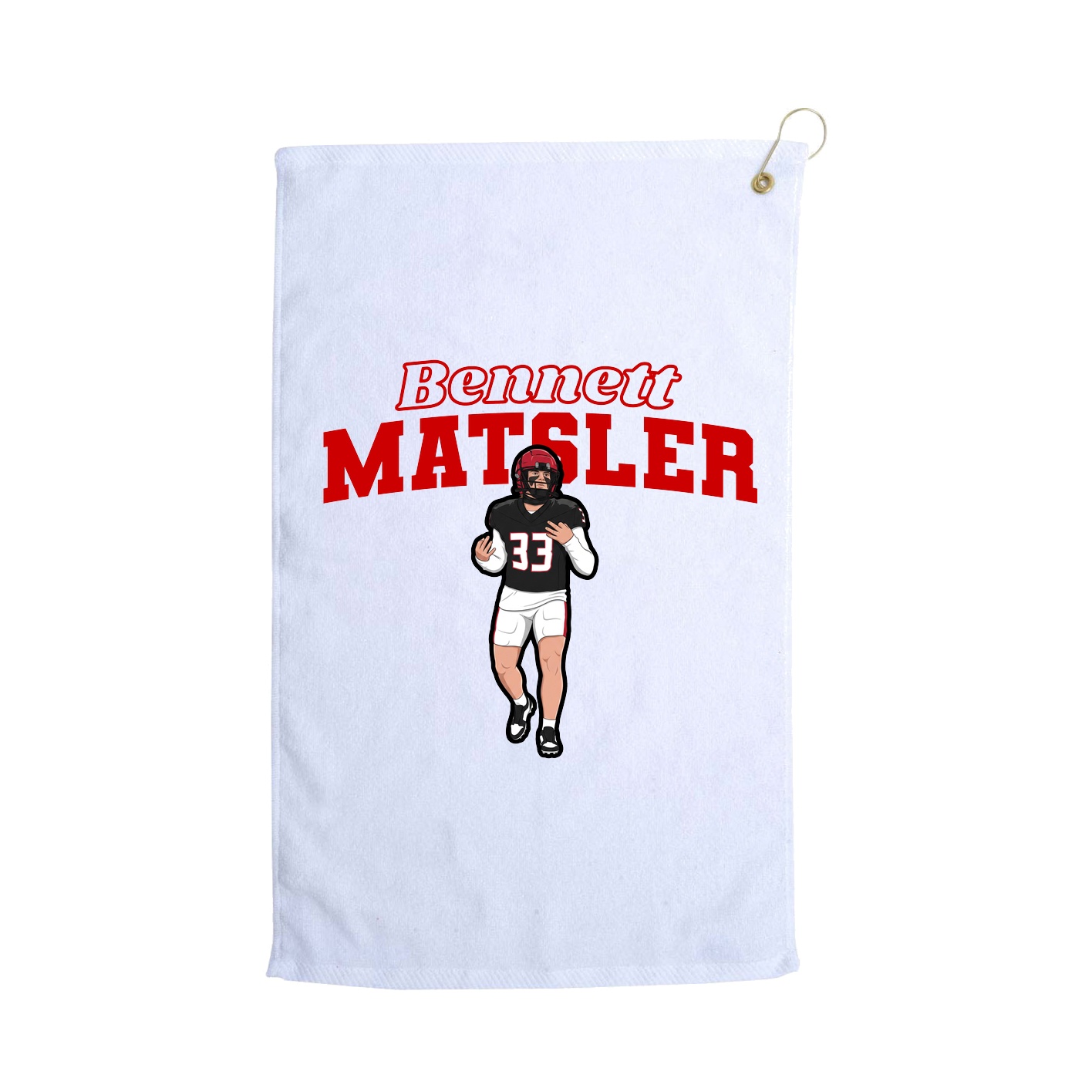 Golf Towel — Name Arch in White