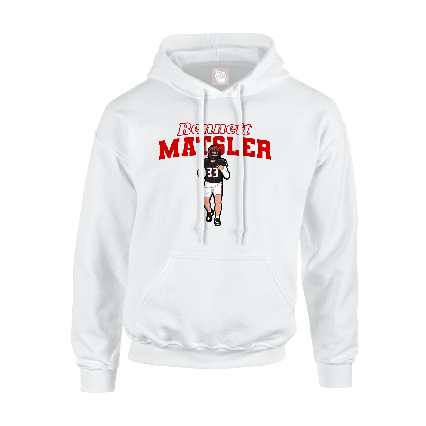 Hoodie — Name Arch in White
