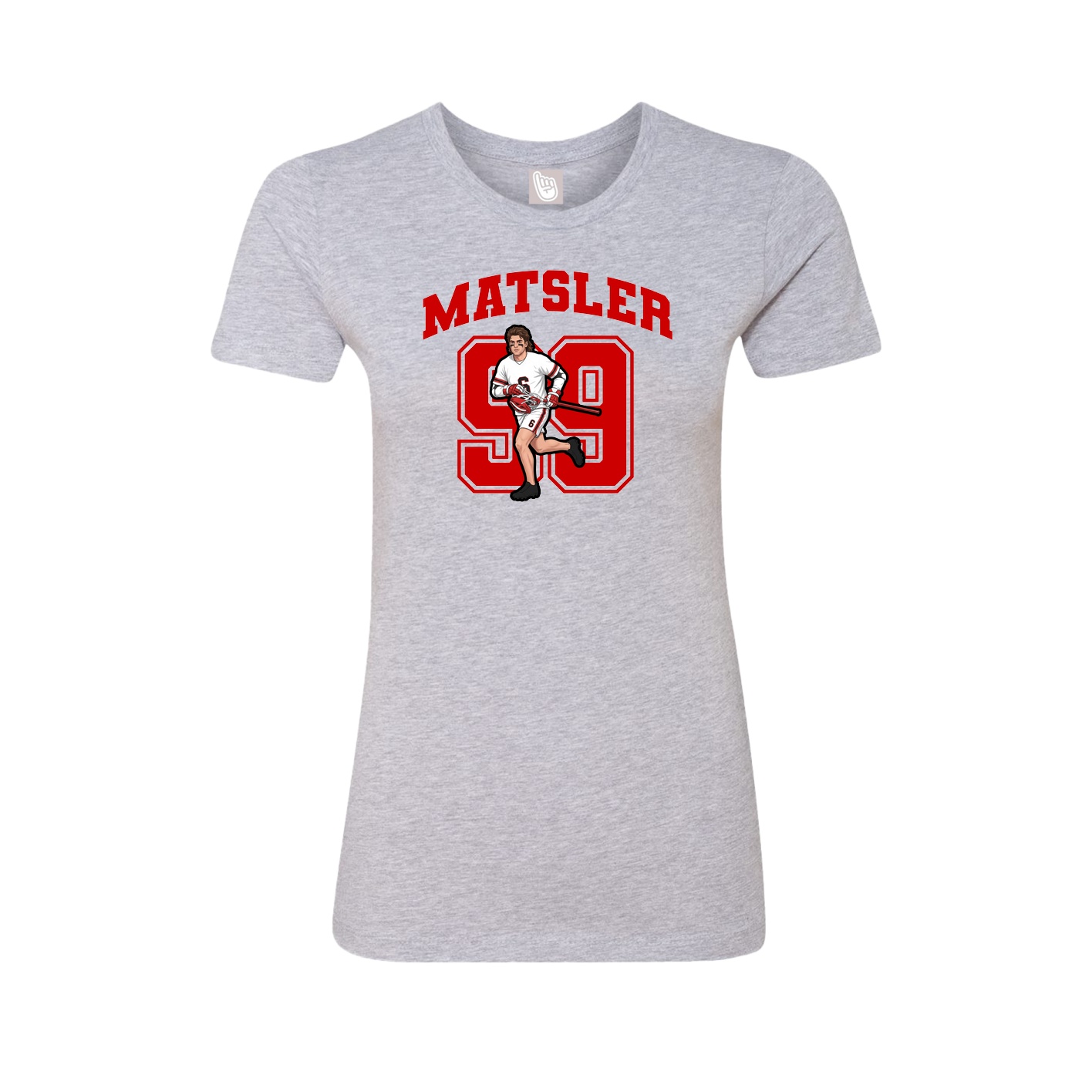 Fitted Women's Tee — Number in Grey