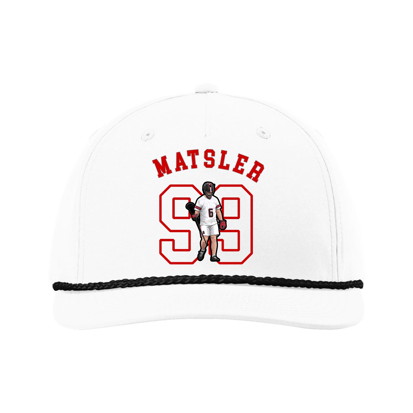 Five-Panel Classic Rope Cap — Shirsey Arch in White