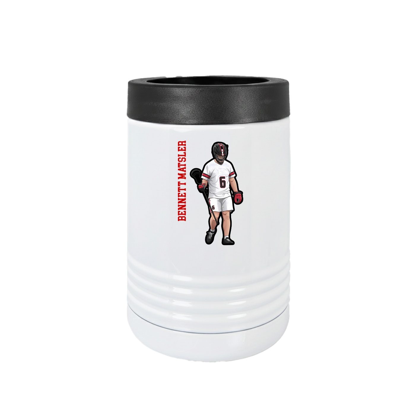 Beverage Holder — Name Vertical in White