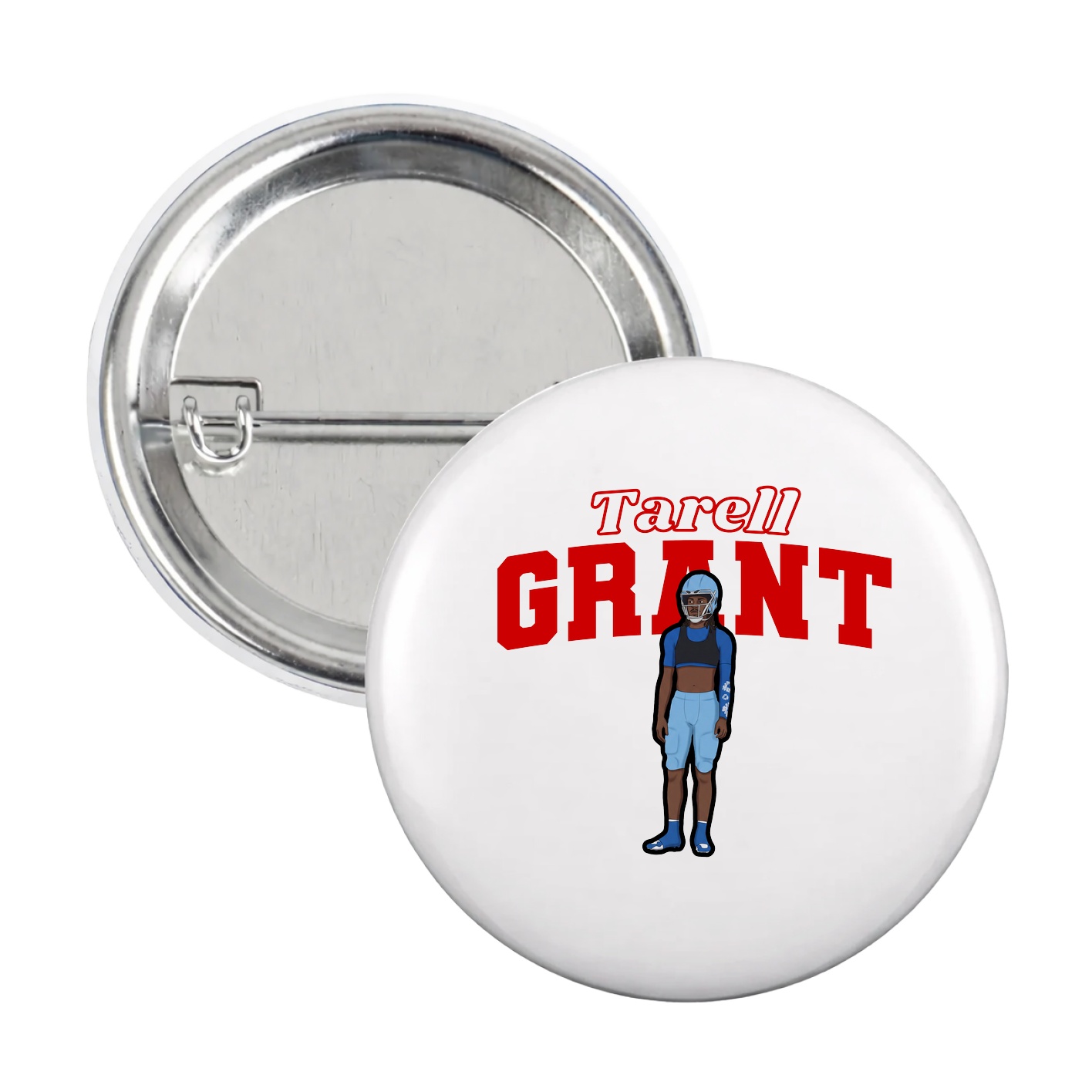 Game Day Button — Name Arch in White