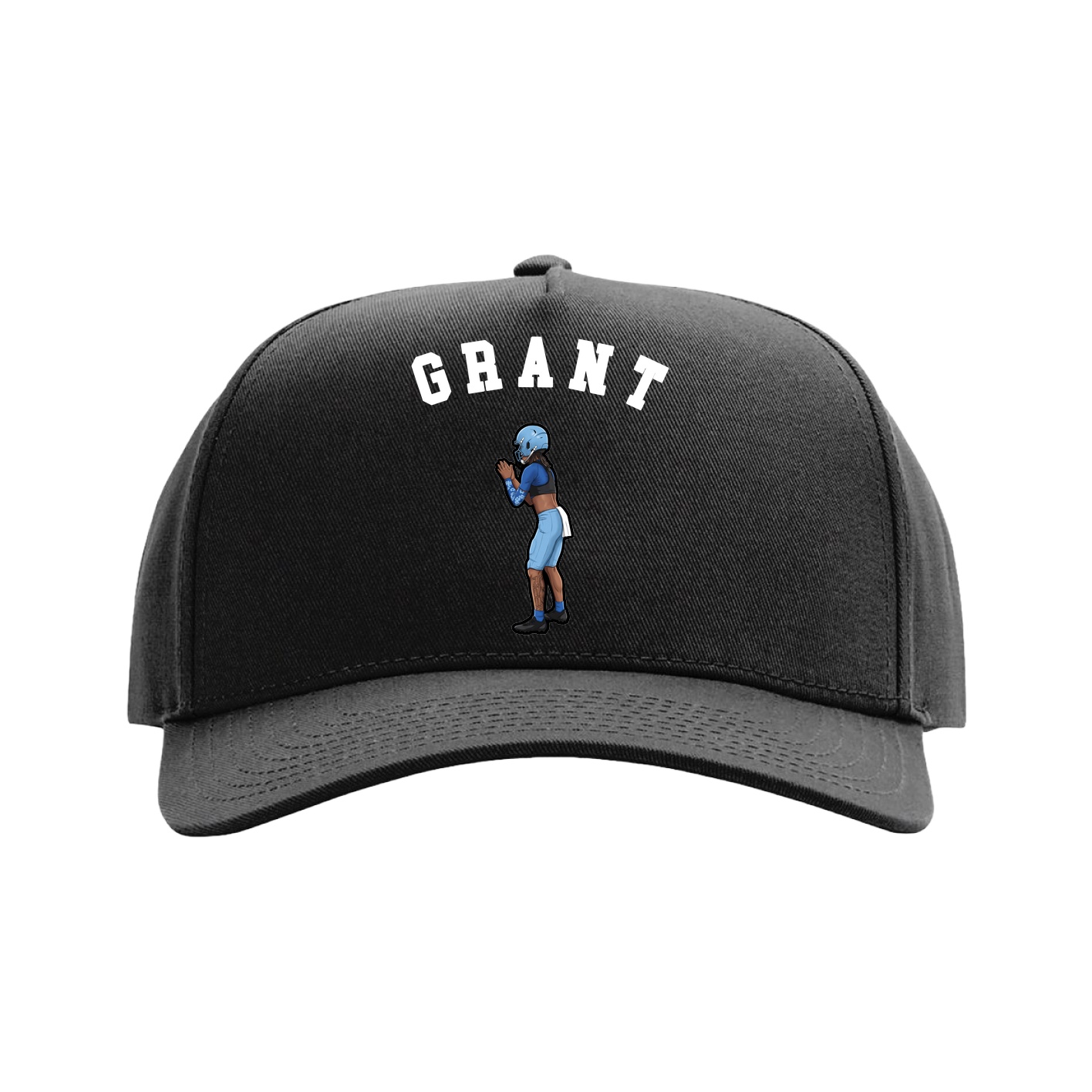 Full Fabric Five-Panel Champ Cap — Shirsey Arch in Black