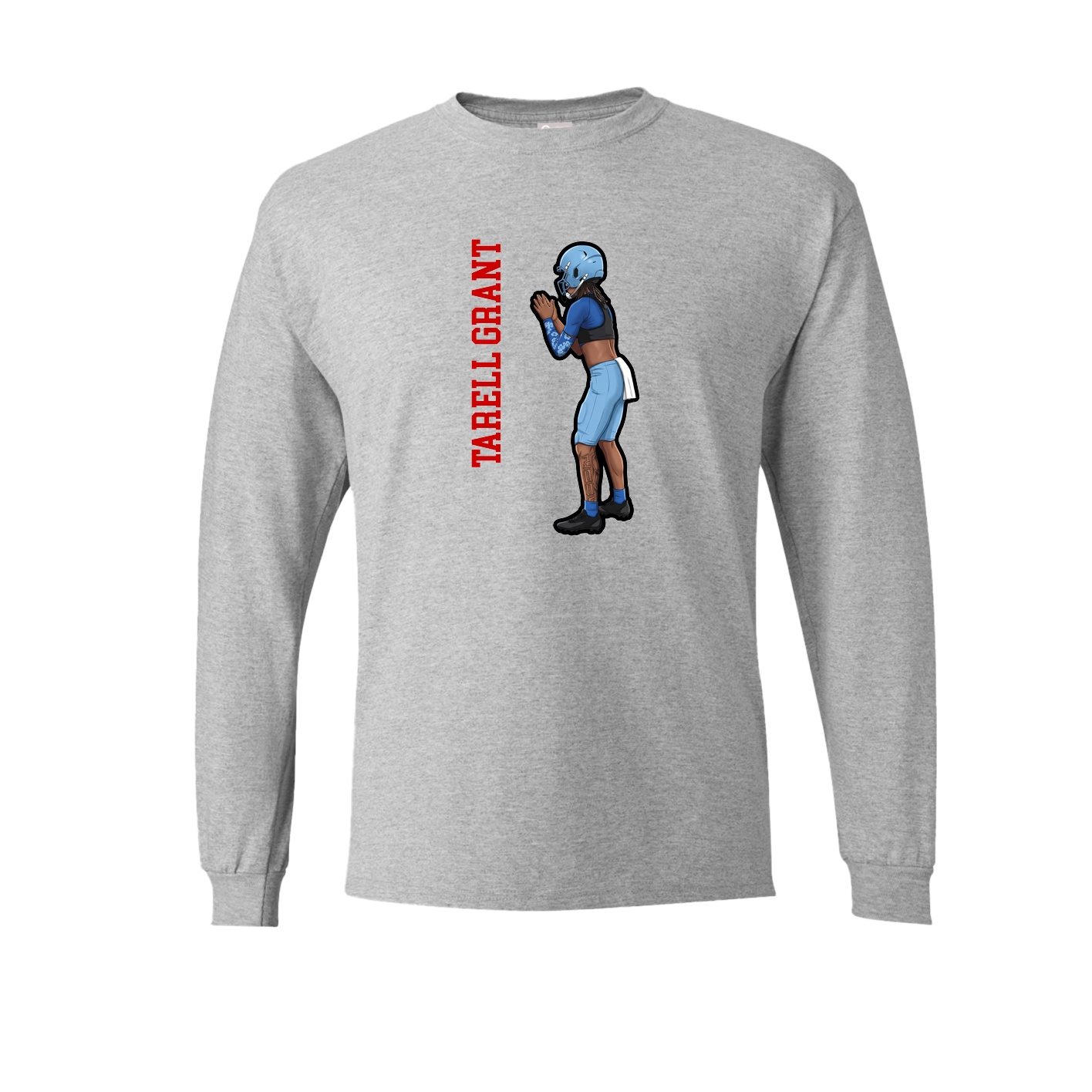 Long Sleeve Tee — Name Vertical in Grey
