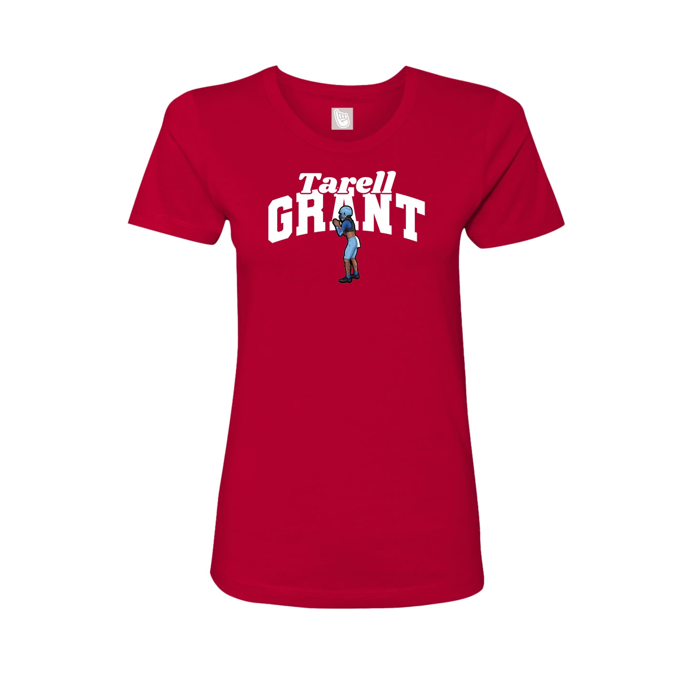 Fitted Women's Tee — Signature Arch in Red
