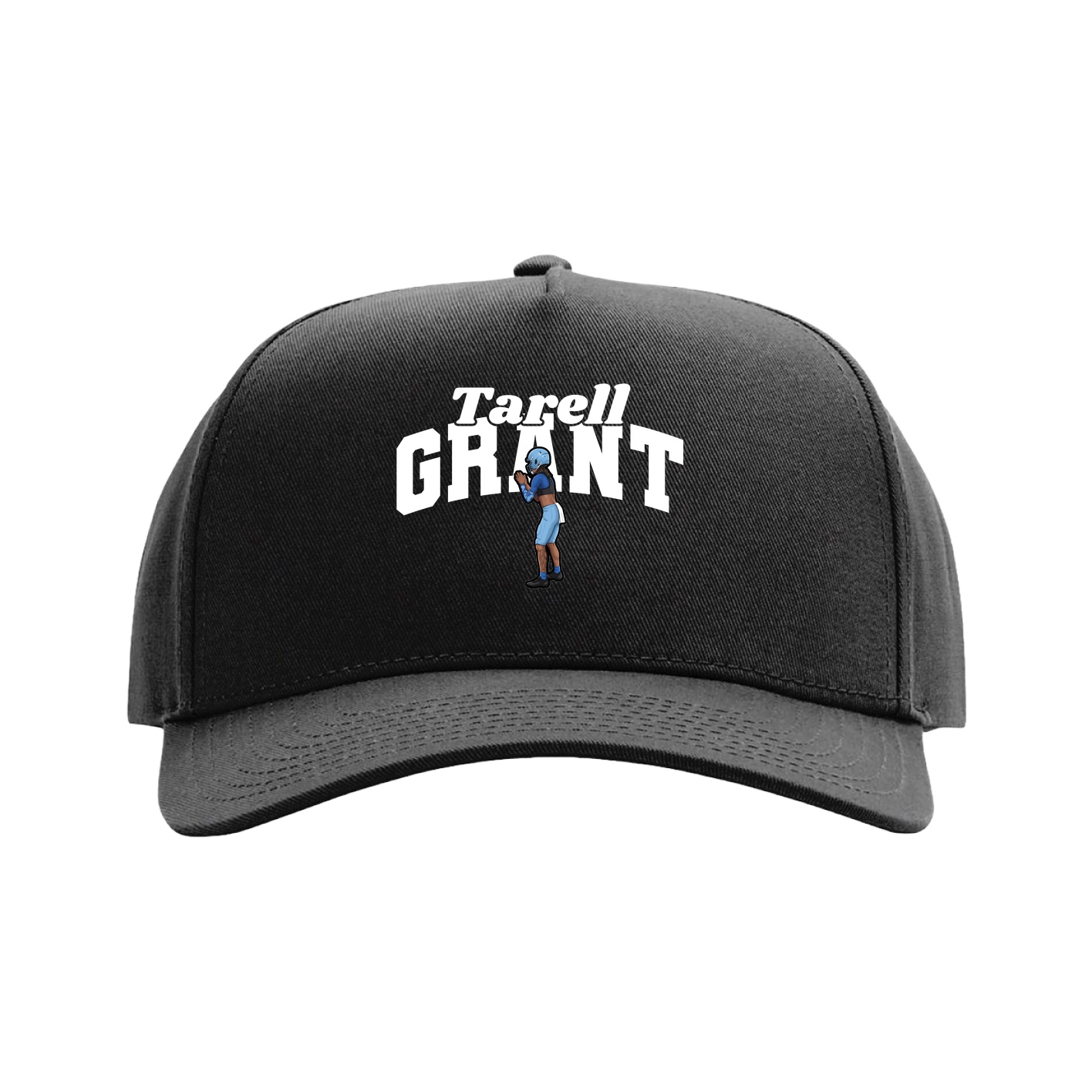 Full Fabric Five-Panel Champ Cap — Signature Arch in Black