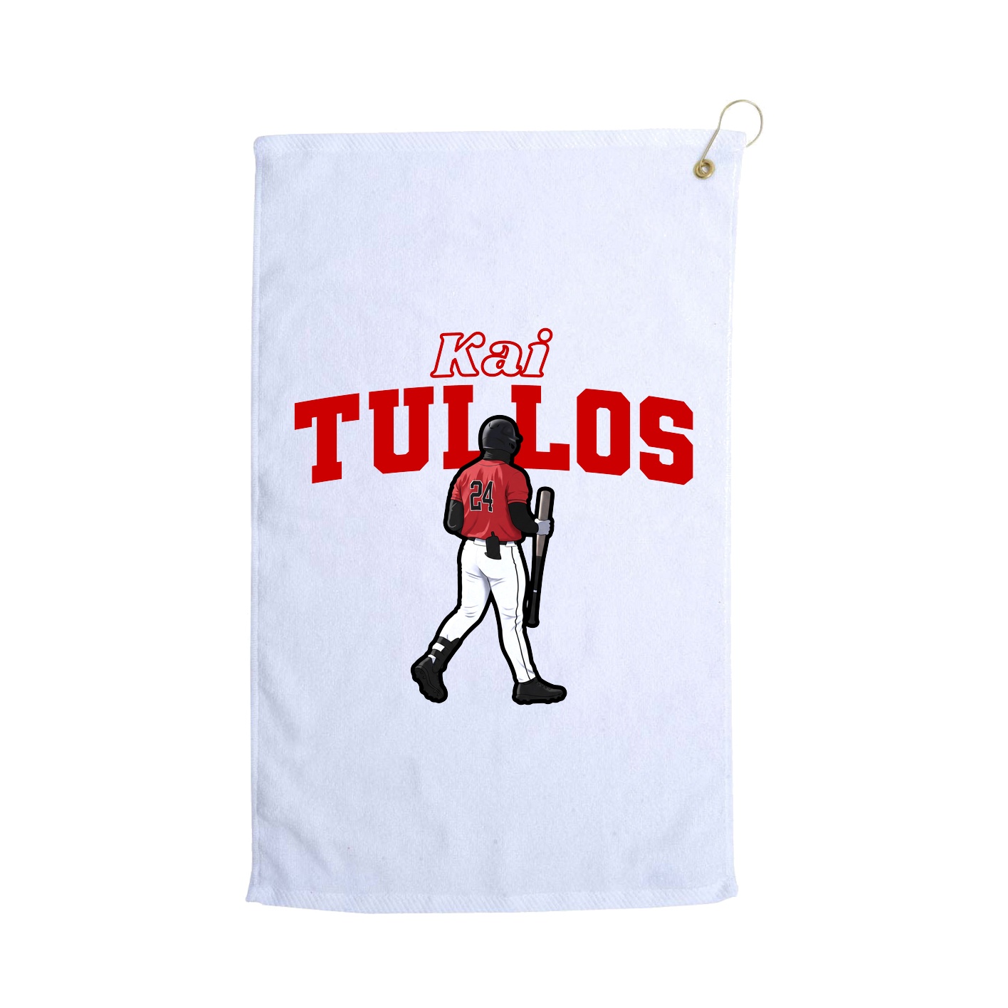 Golf Towel — Name Arch in White
