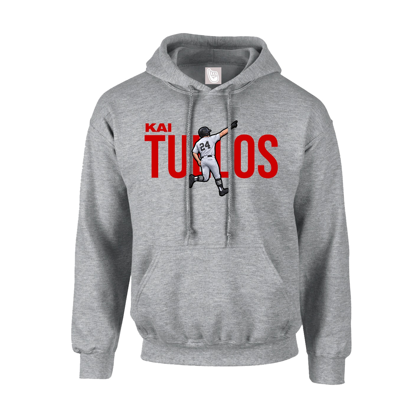 Youth Hoodie — Player Name in Grey