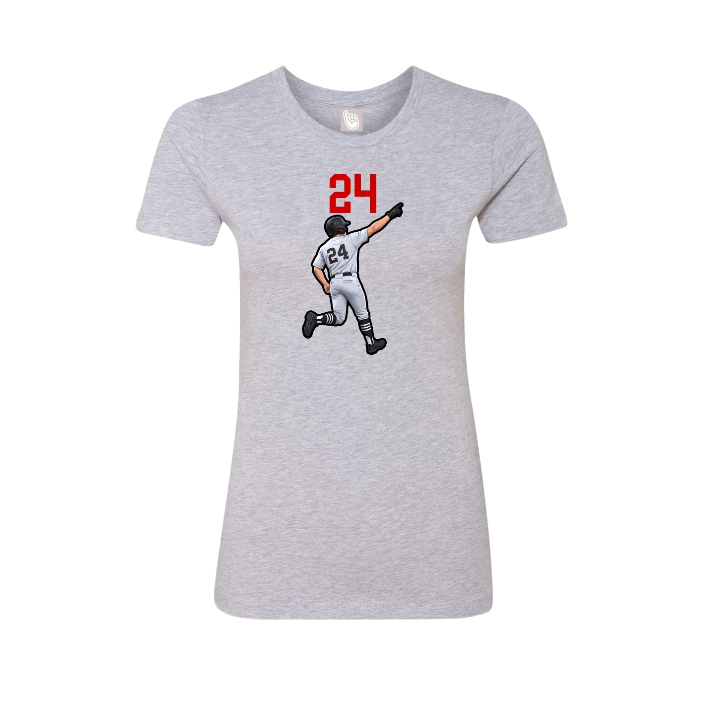 Fitted Women's Tee — Number Top in Grey