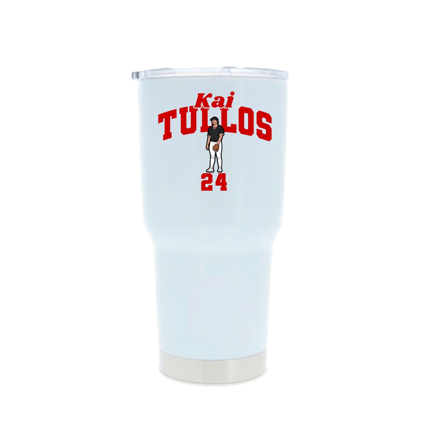 30oz Stainless Steel Tumbler — Signature Arch in White