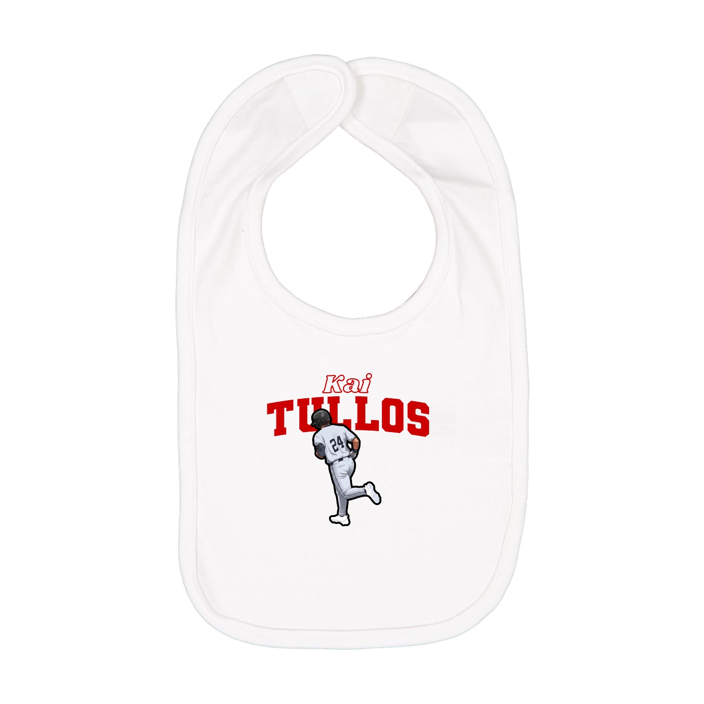 Infant Bib — Name Arch in White