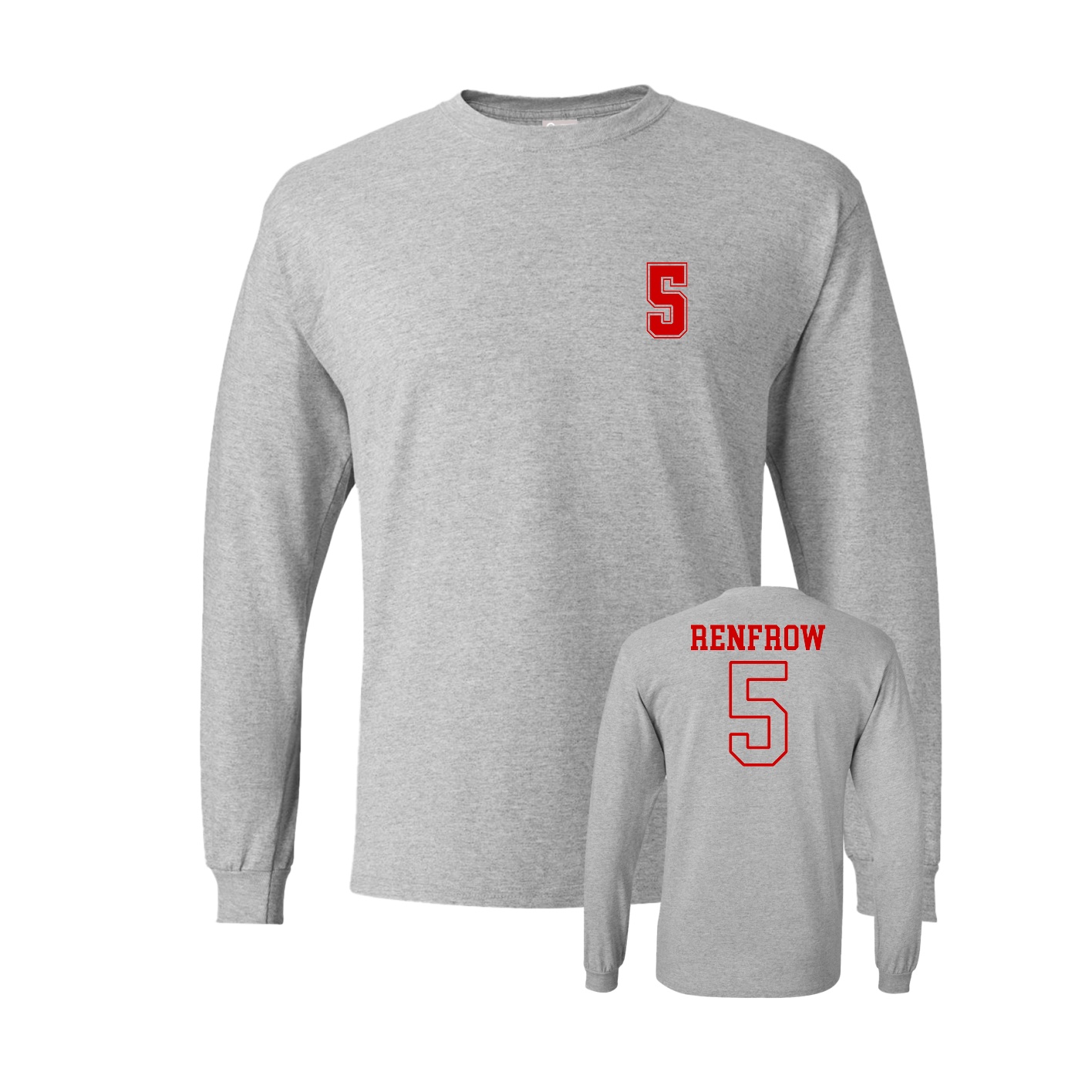 Long Sleeve Tee — Chest Back in Grey