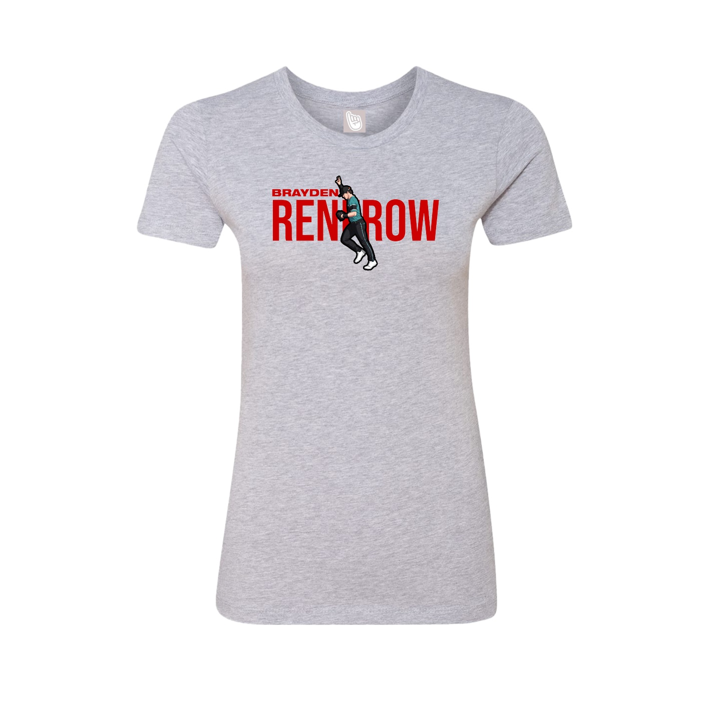 Fitted Women's Tee — Player Name in Grey