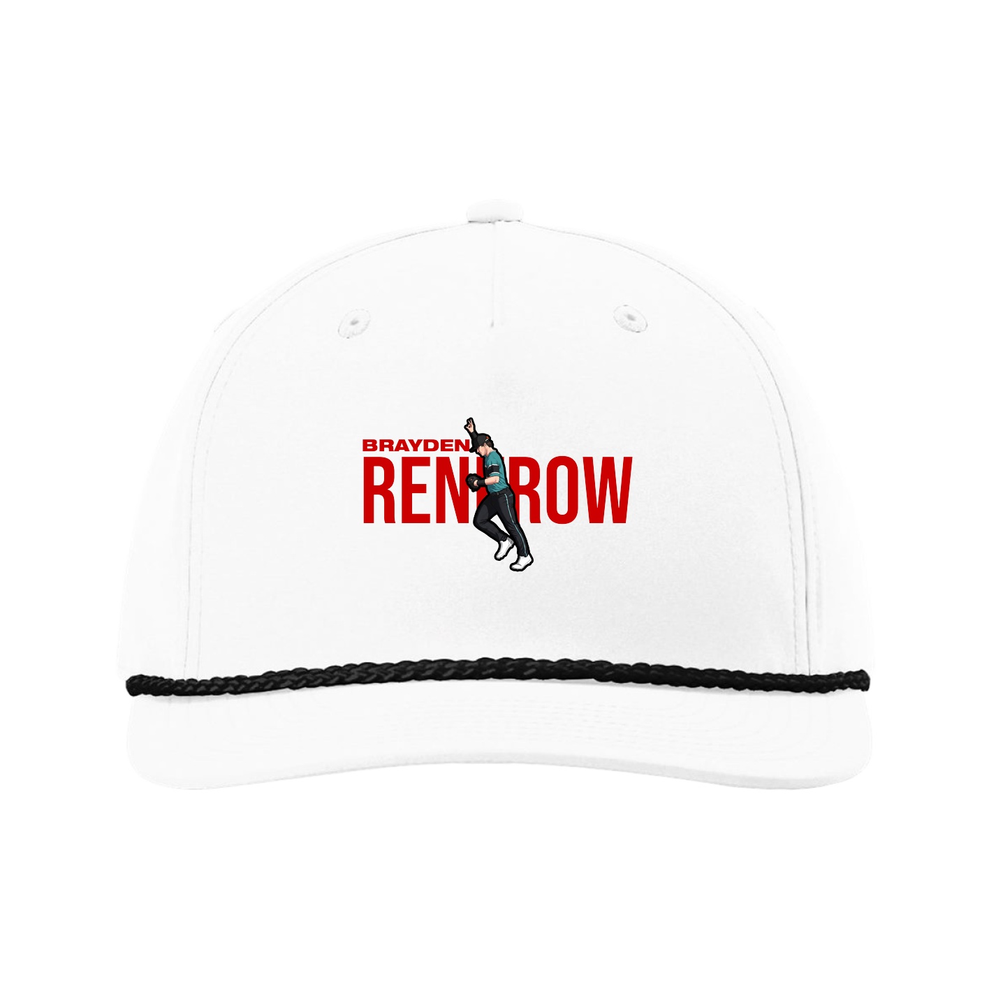 Five-Panel Classic Rope Cap — Player Name in White