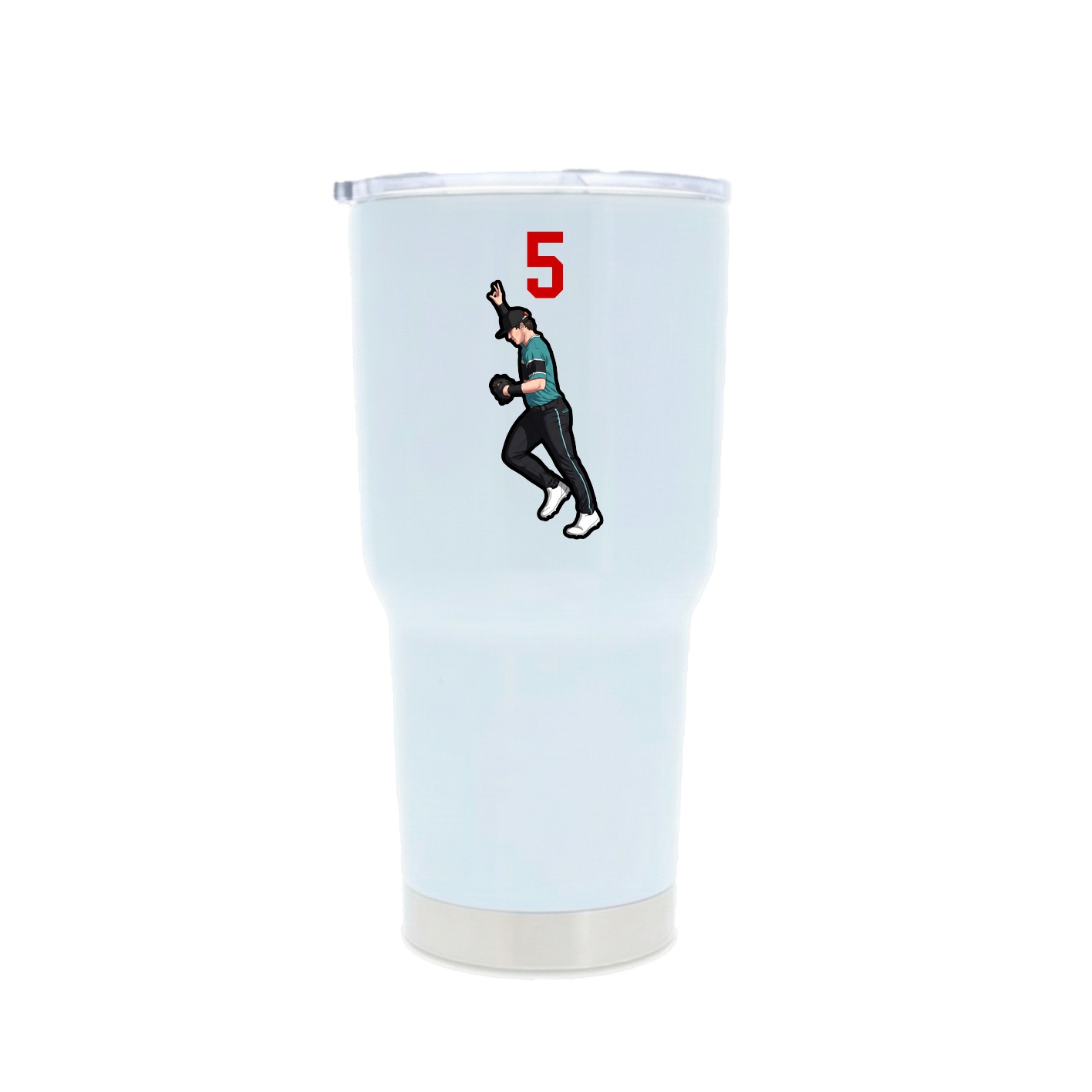 30oz Stainless Steel Tumbler — Number Top in White