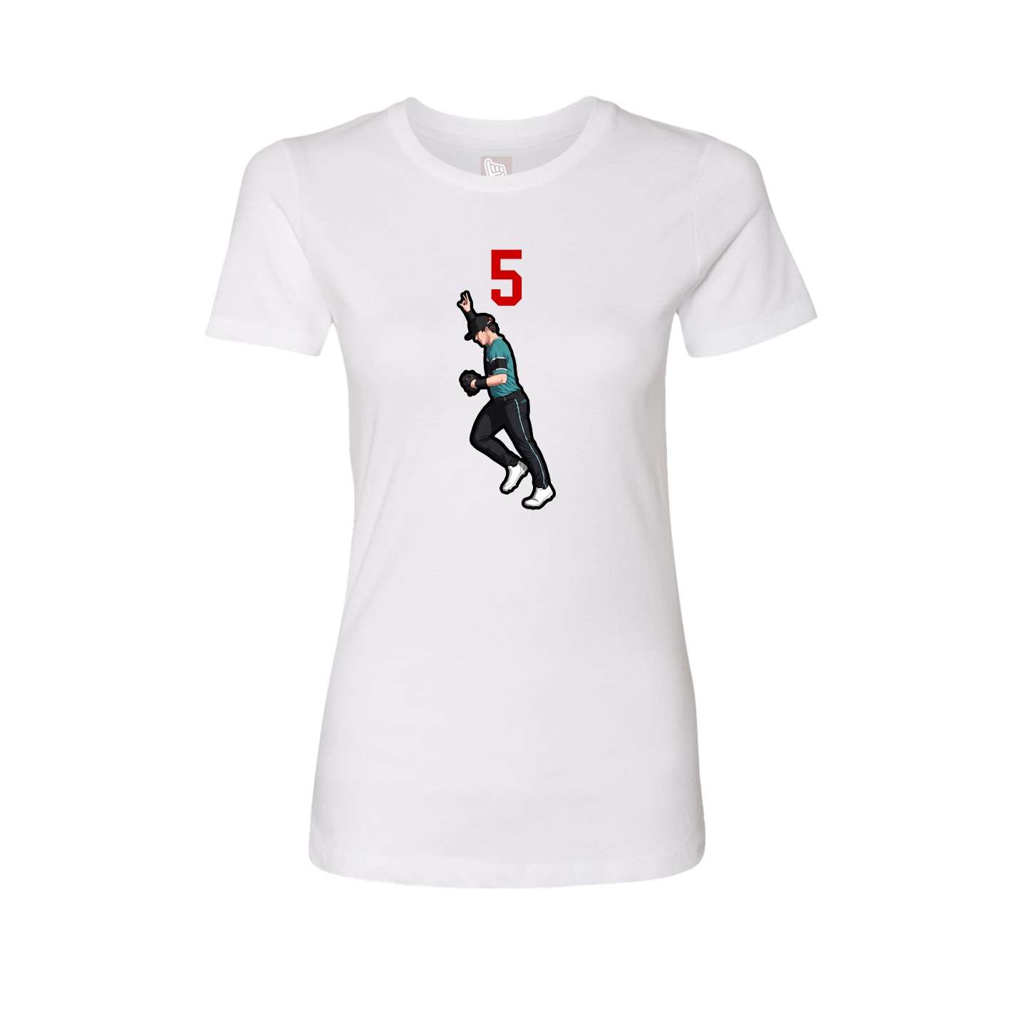 Fitted Women's Tee — Number Top in White