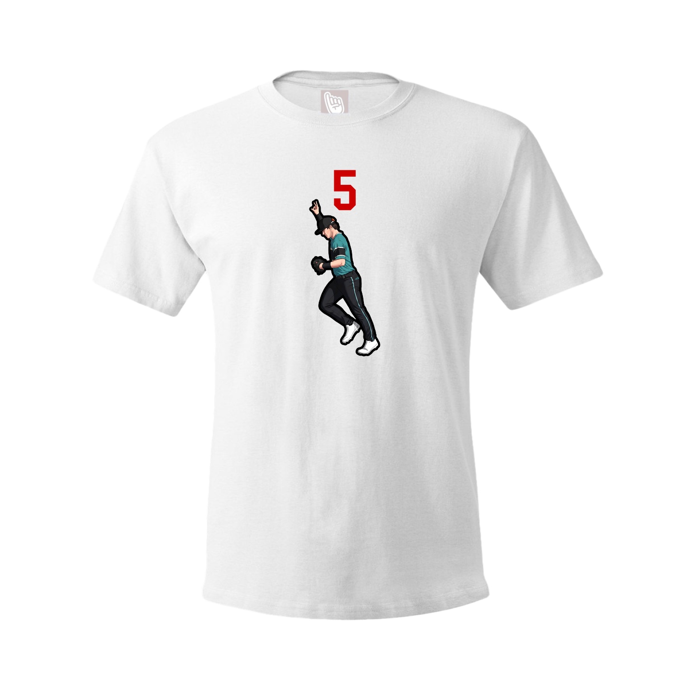 Youth Tee — Number Top in White