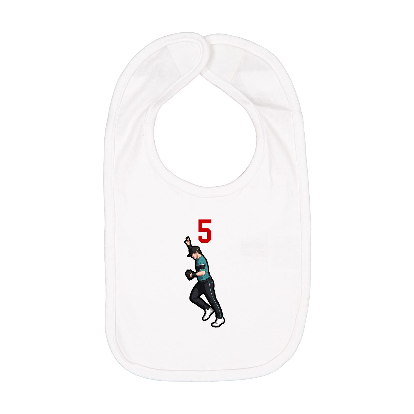 Infant Bib — Number Top in White