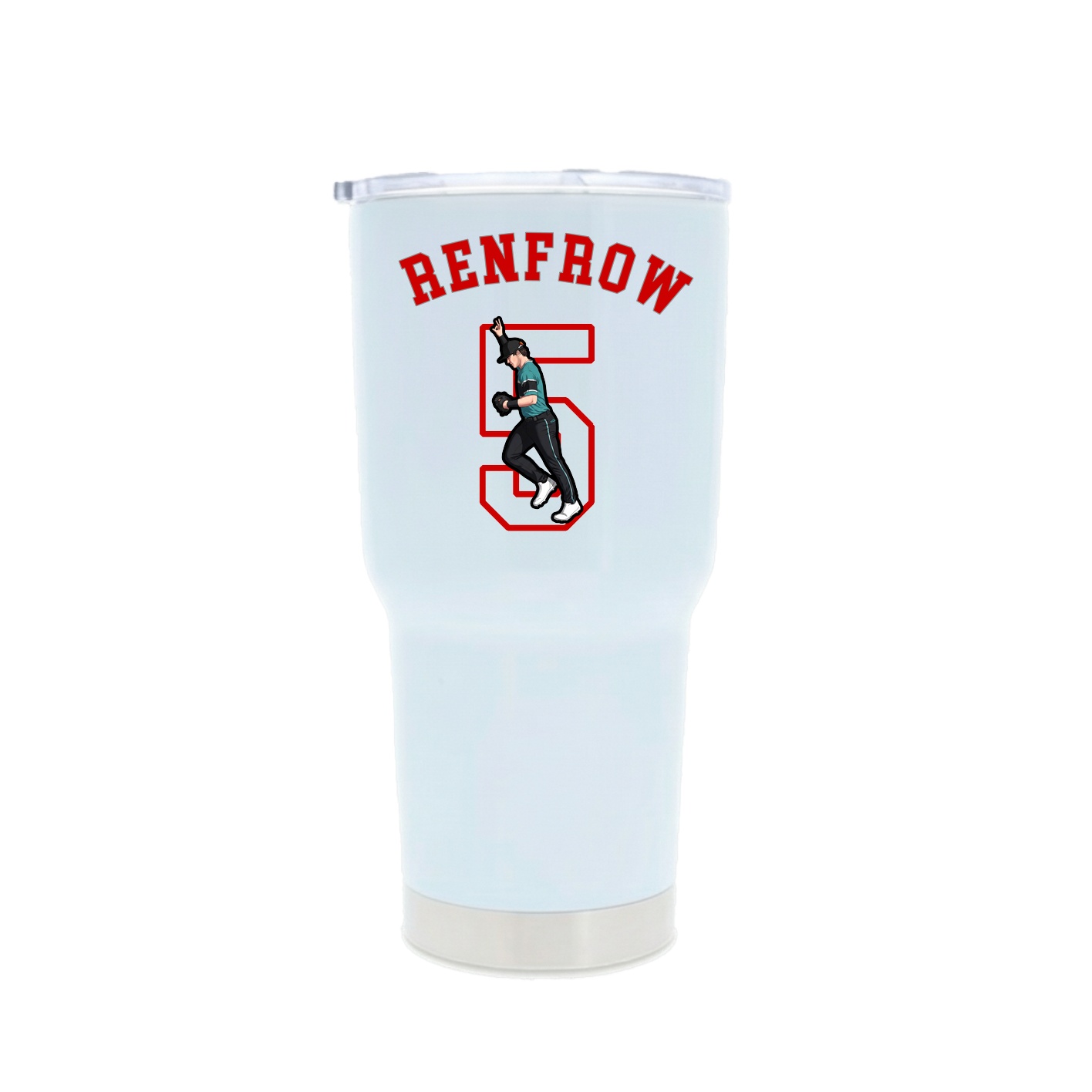 30oz Stainless Steel Tumbler — Shirsey Arch in White