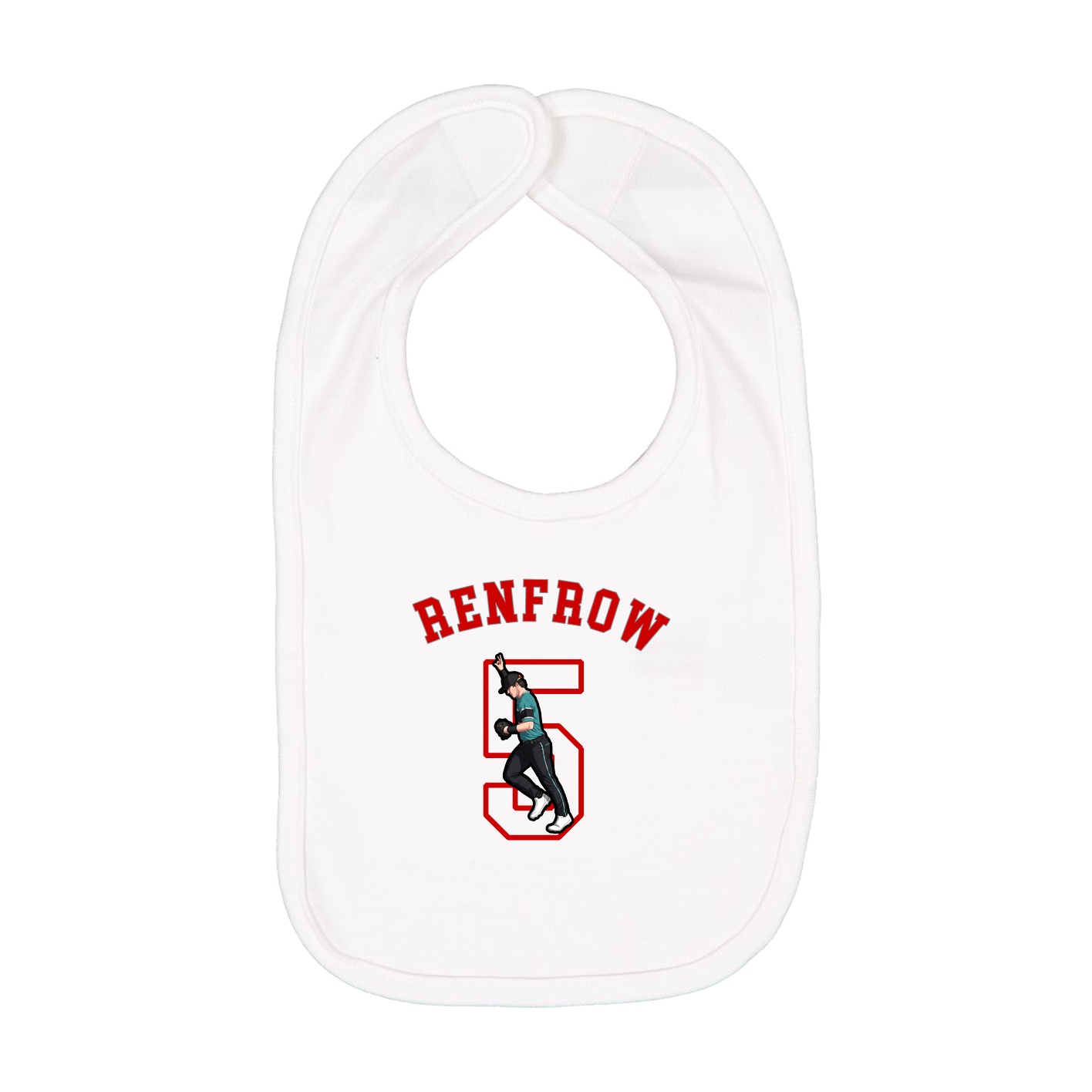 Infant Bib — Shirsey Arch in White