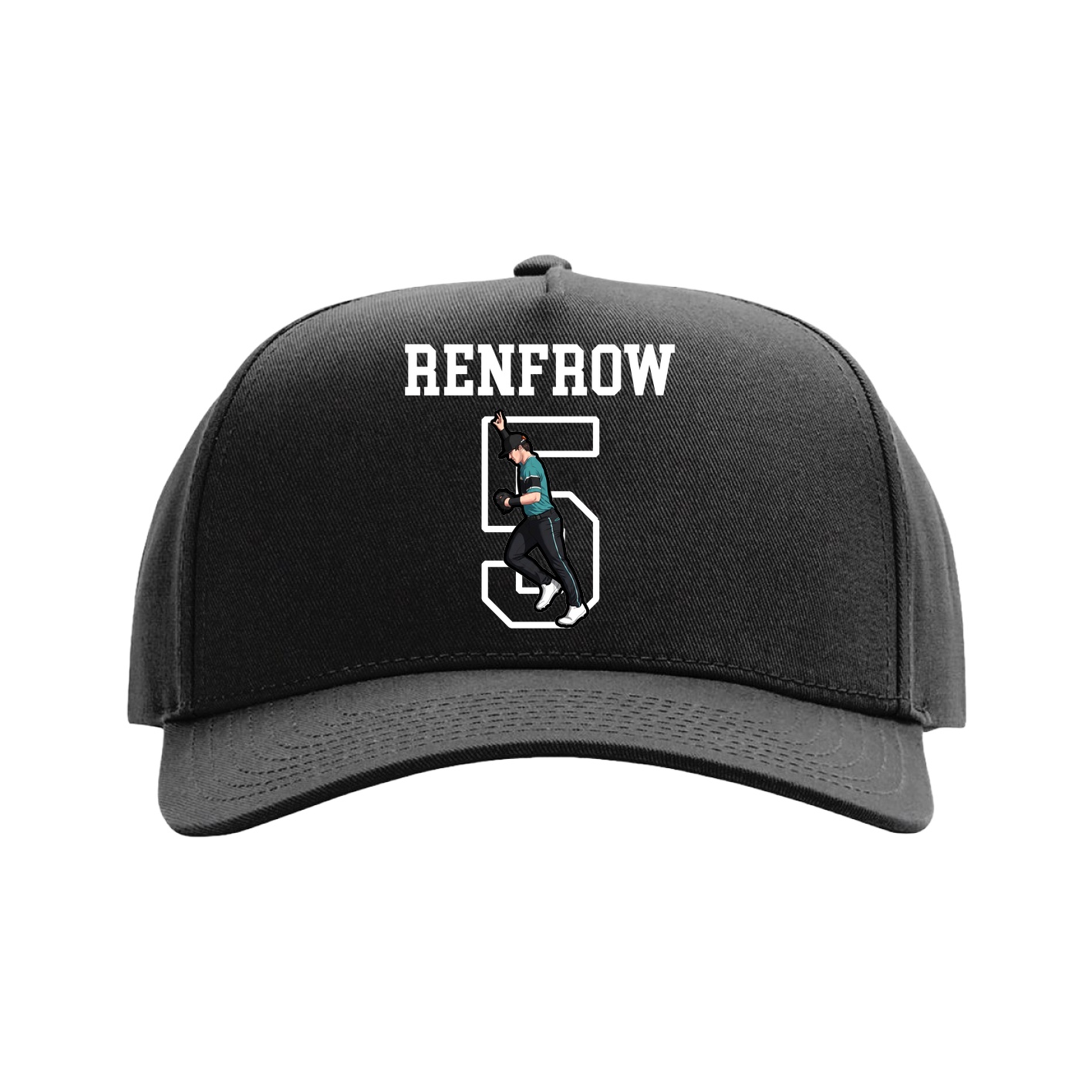 Full Fabric Five-Panel Champ Cap — Shirsey in Black