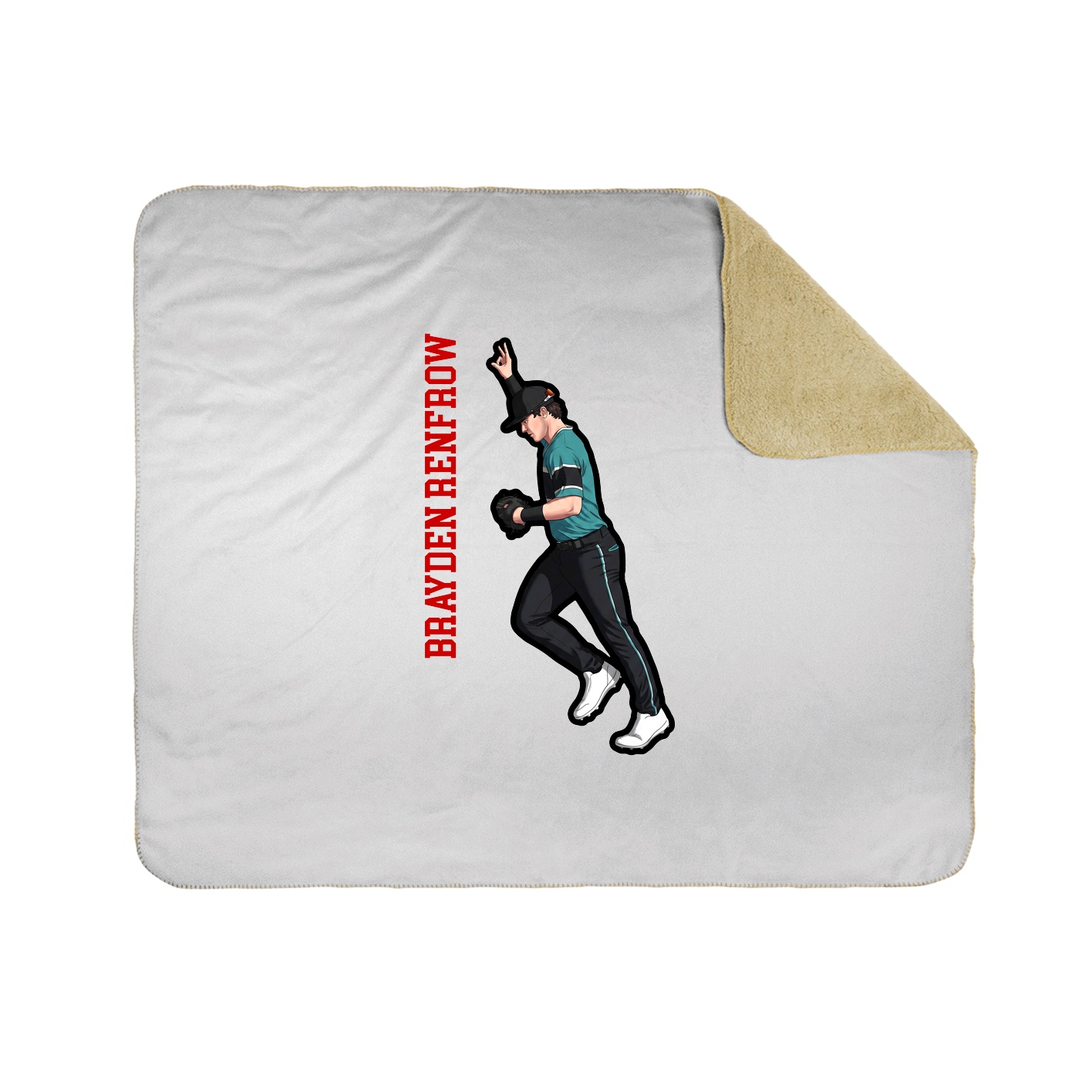 Throw Blanket — Name Vertical in White