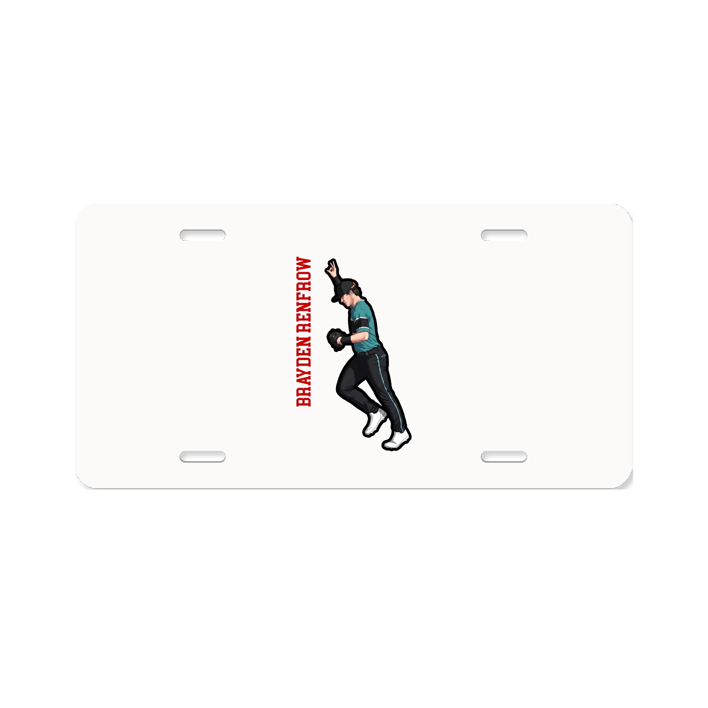 License Plate — Name Vertical in Classic