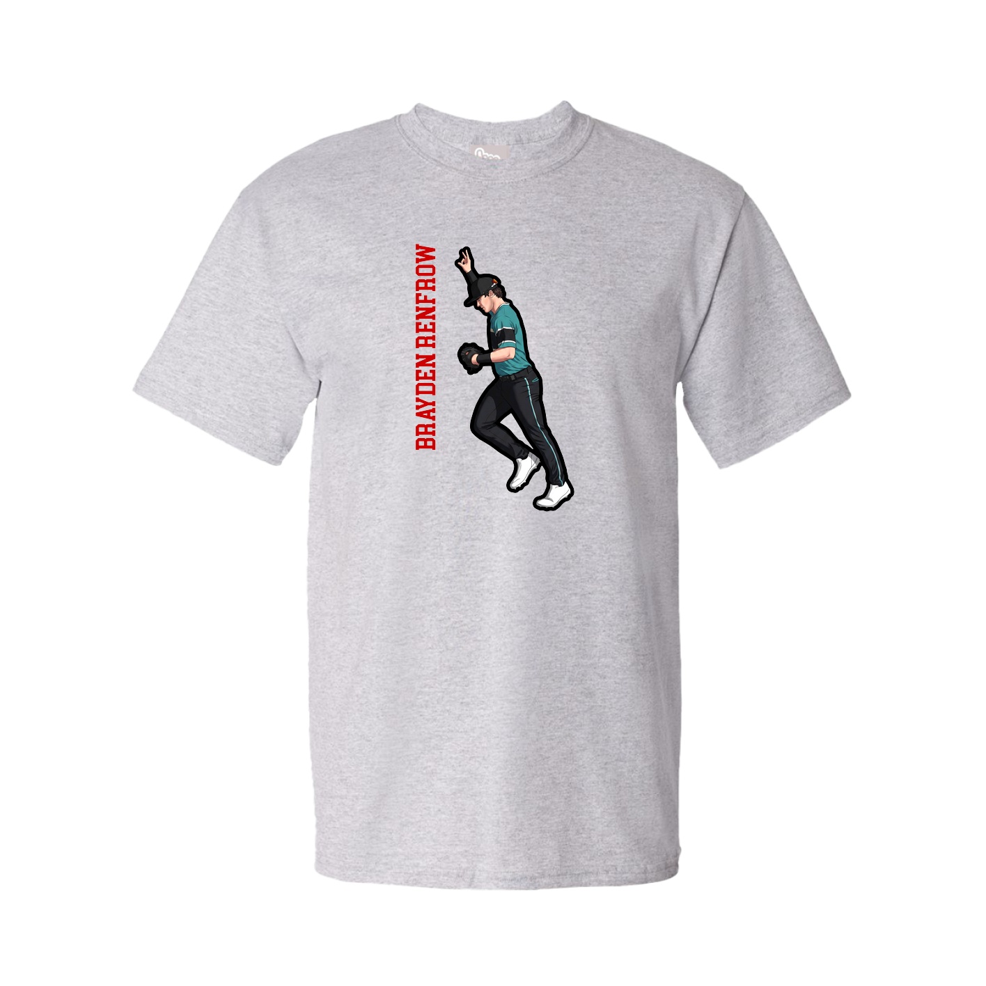 Tee — Name Vertical in Grey