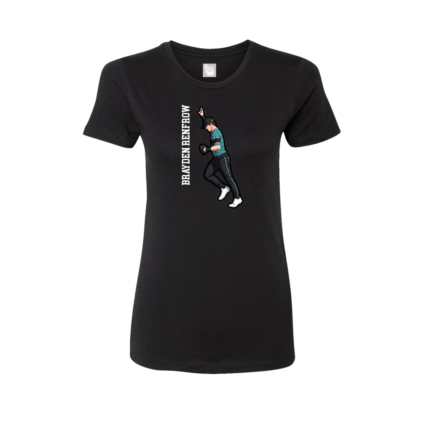 Fitted Women's Tee — Name Vertical in Black