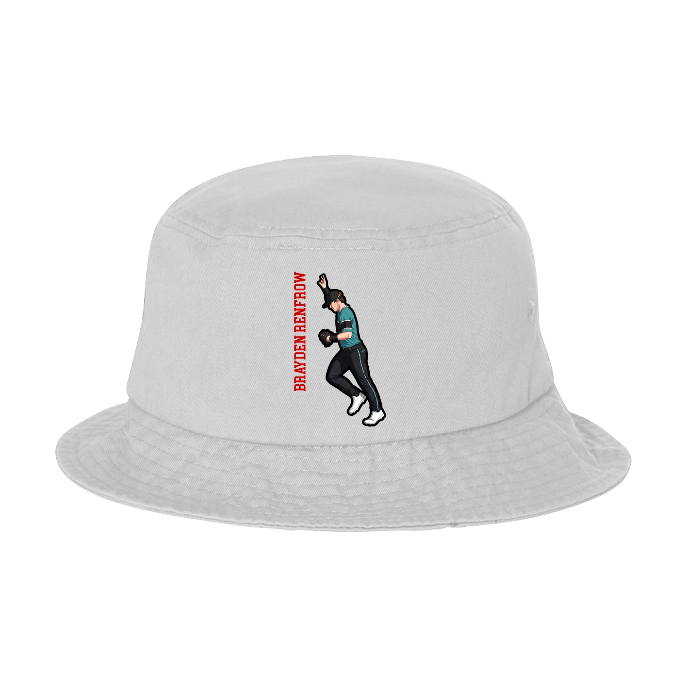 Bucket Cap — Name Vertical in White