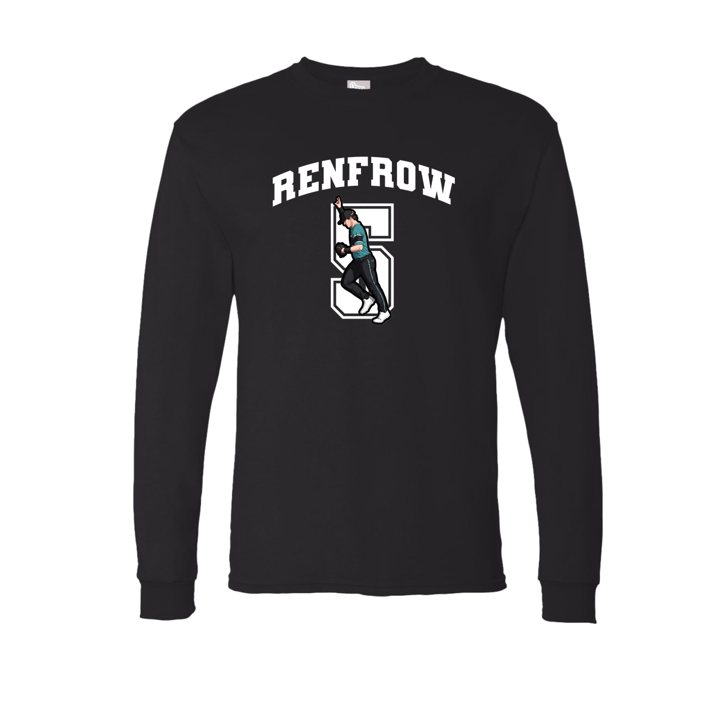 Long Sleeve Tee — Number in Black