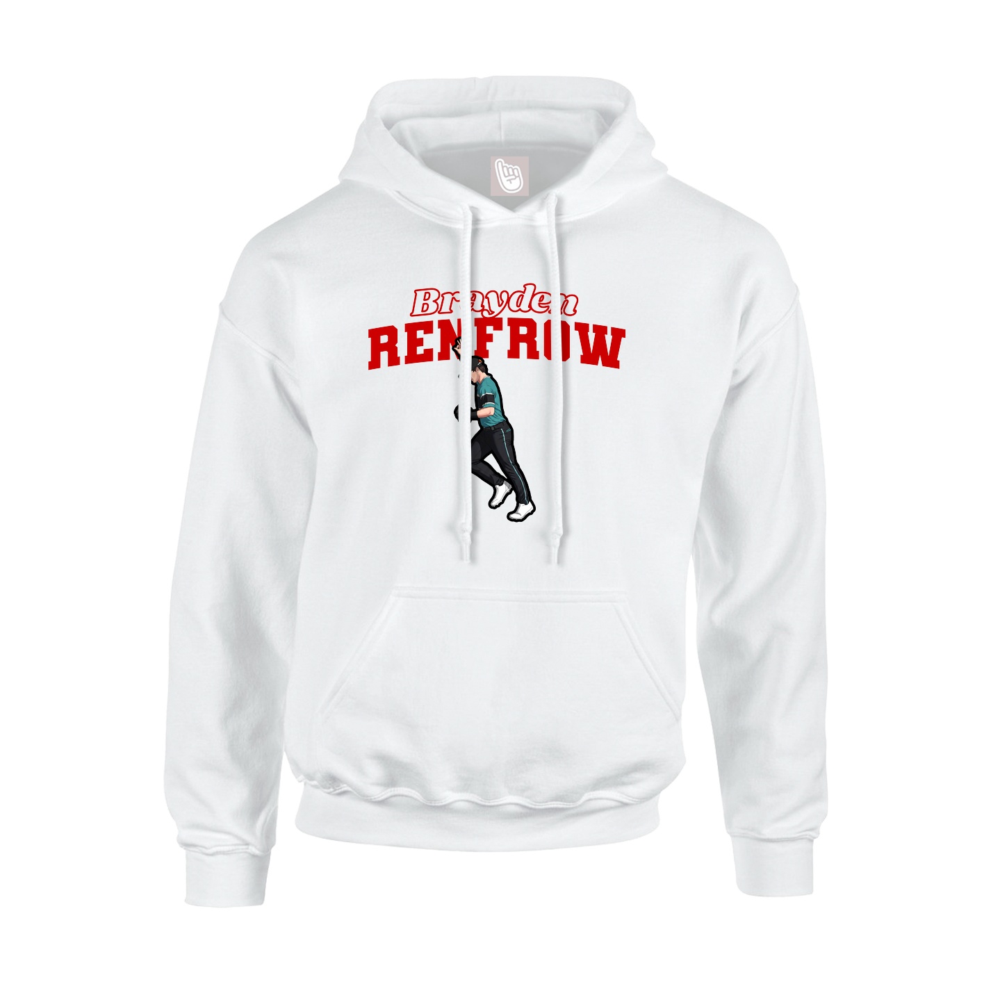 Hoodie — Name Arch in White