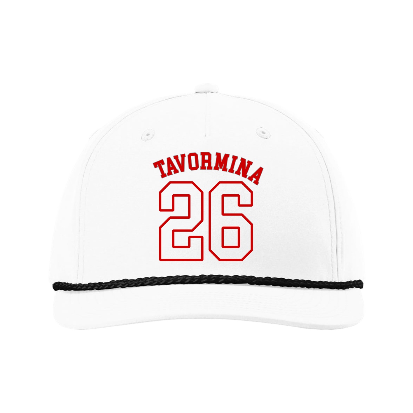 Five-Panel Classic Rope Cap — Shirsey Arch in White
