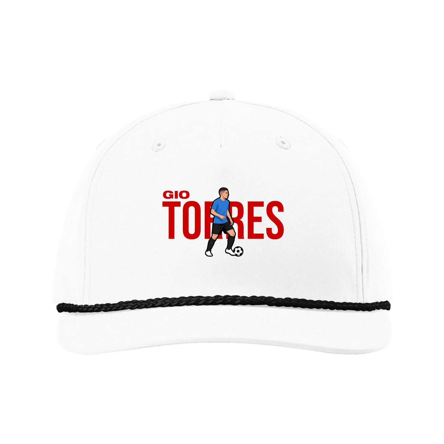 Five-Panel Classic Rope Cap — Player Name in White