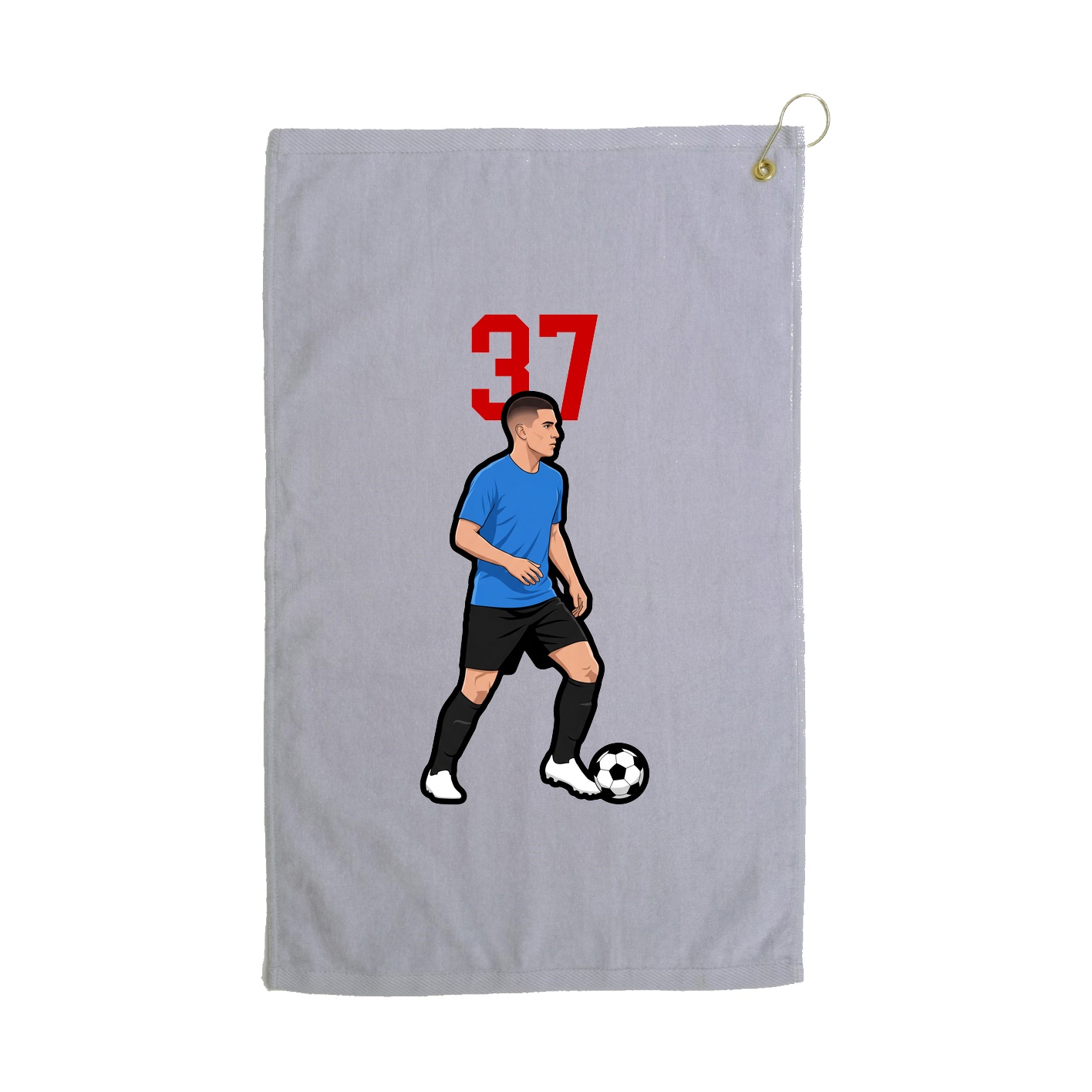 Golf Towel — Number Top in Grey