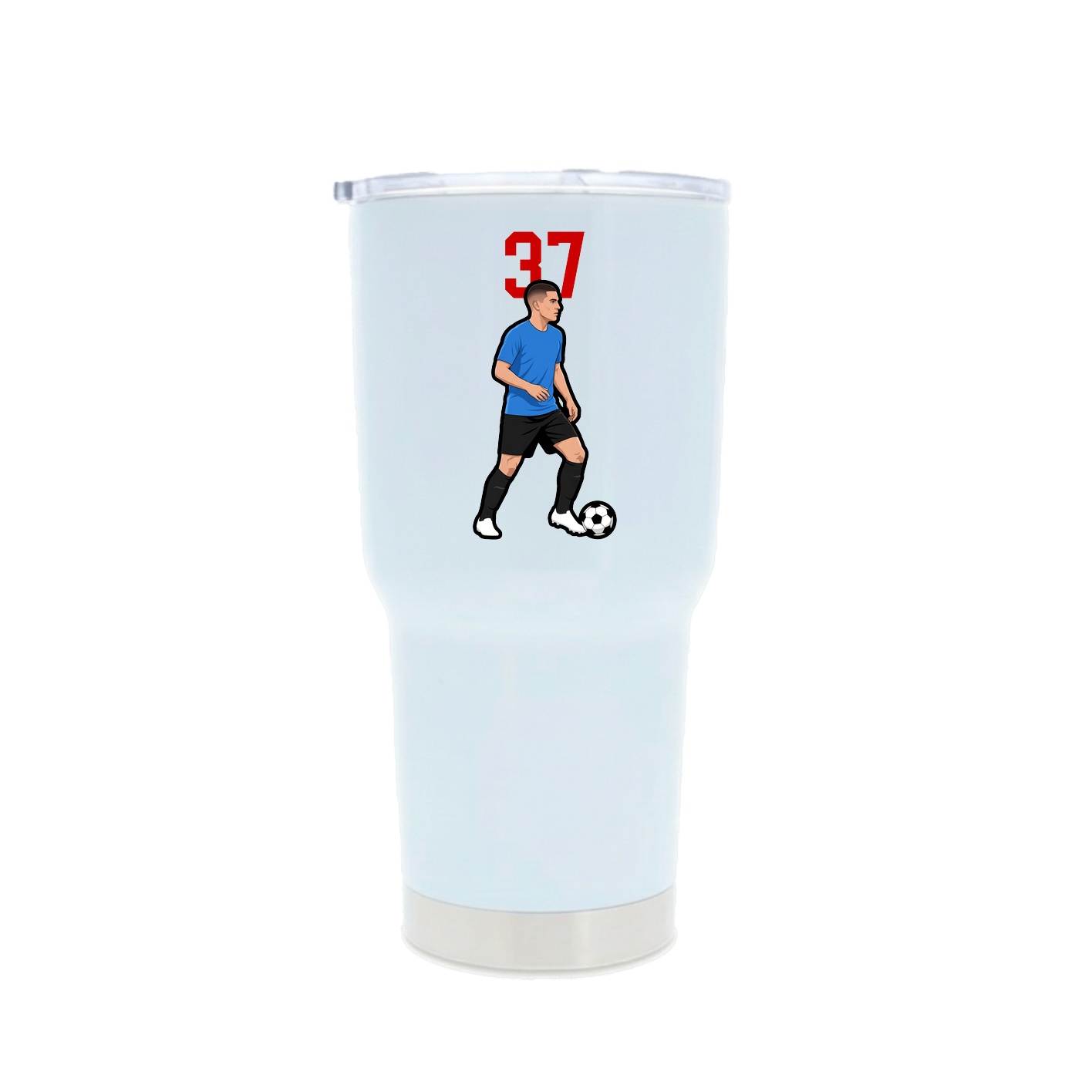 30oz Stainless Steel Tumbler — Number Top in White