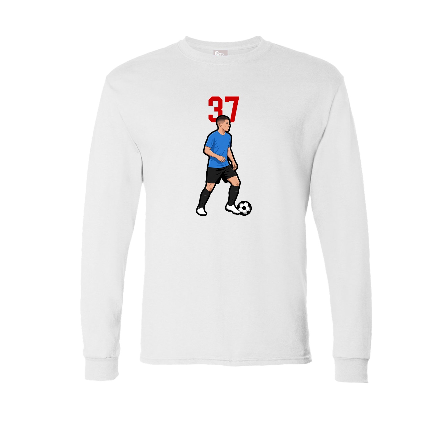Long Sleeve Tee — Number Top in White
