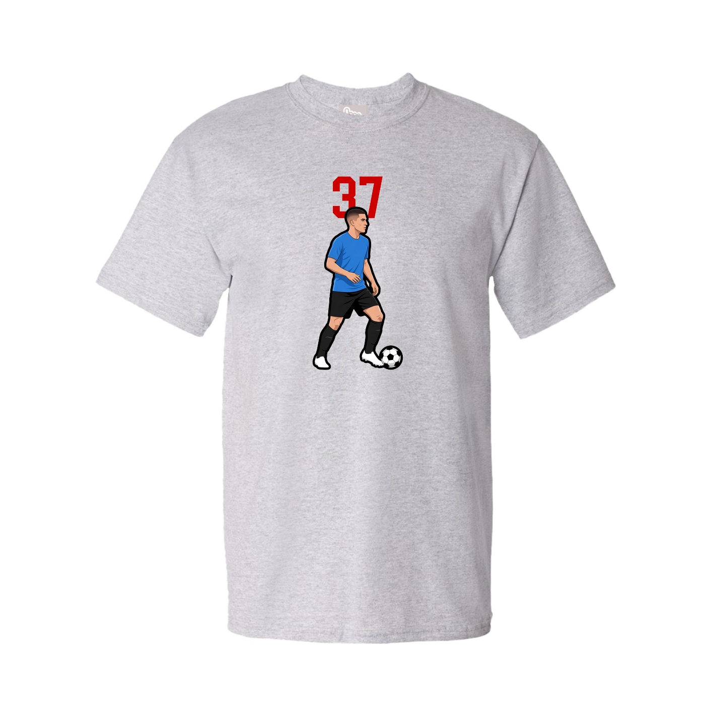 Youth Tee — Number Top in Grey