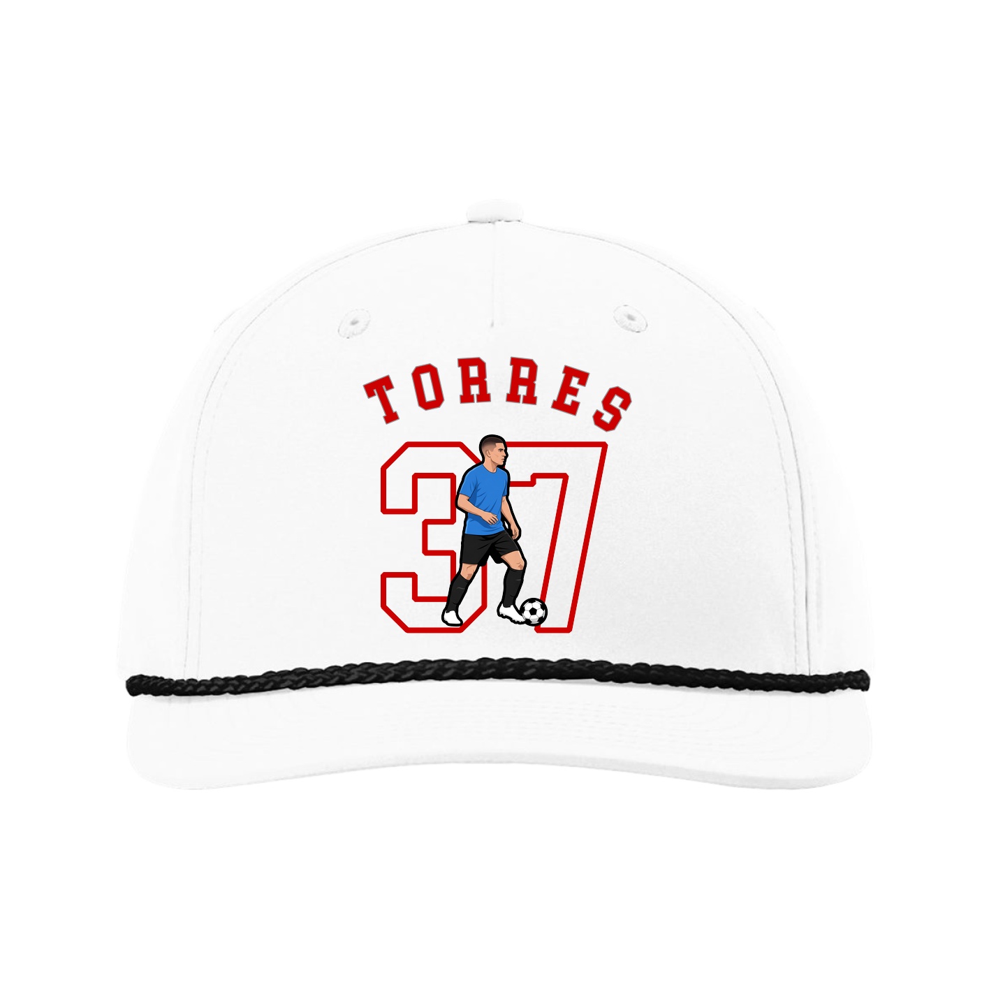 Five-Panel Classic Rope Cap — Shirsey Arch in White