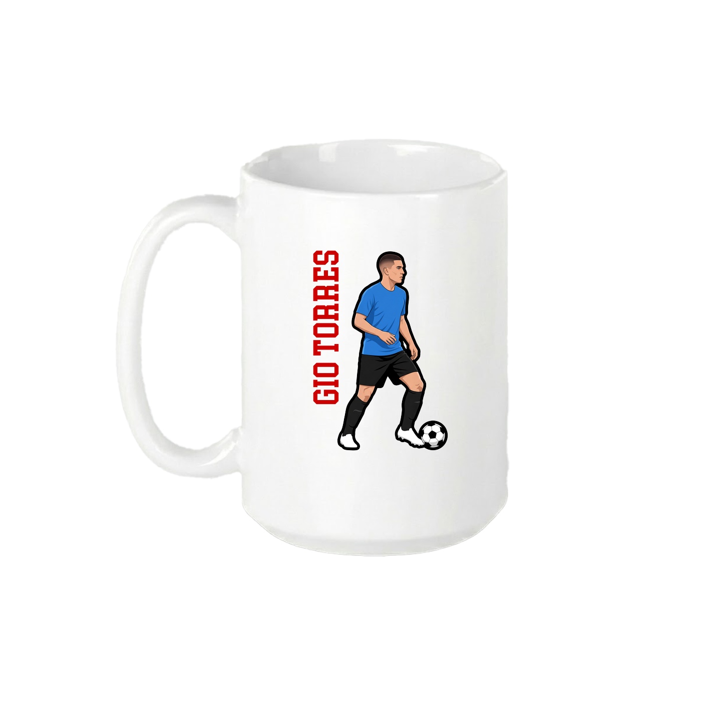15oz Coffee Mug — Name Vertical in White
