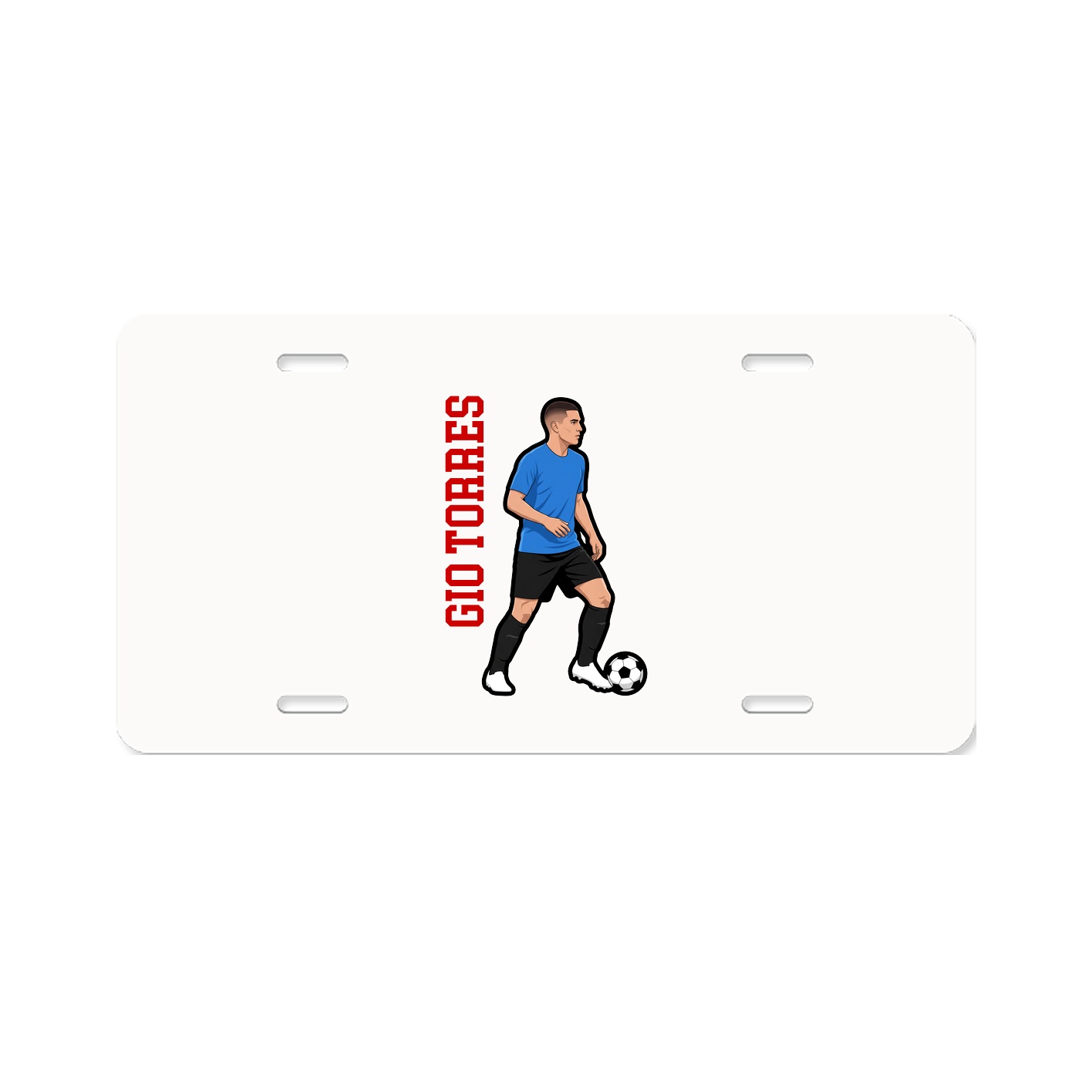 License Plate — Name Vertical in Classic