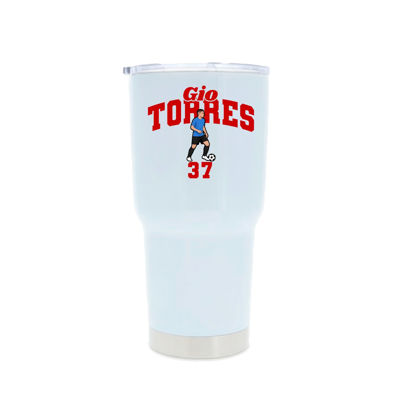 30oz Stainless Steel Tumbler — Signature Arch in White