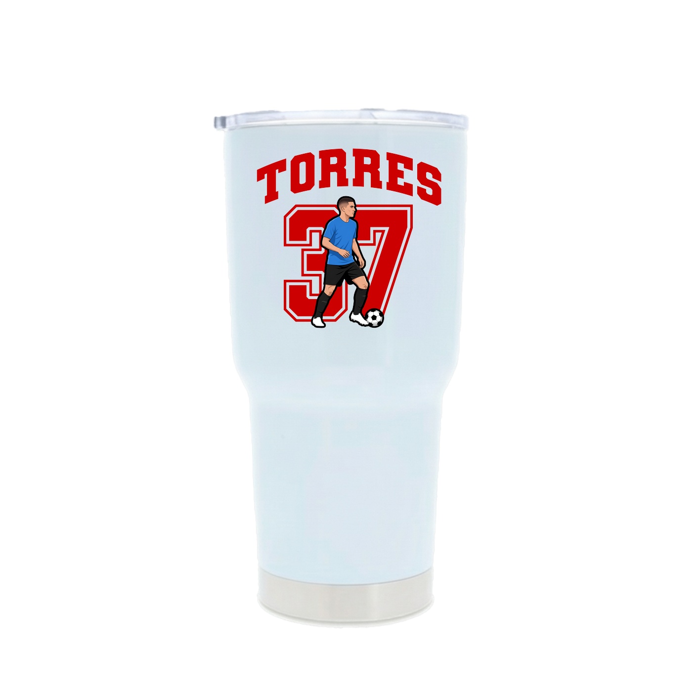30oz Stainless Steel Tumbler — Number in White