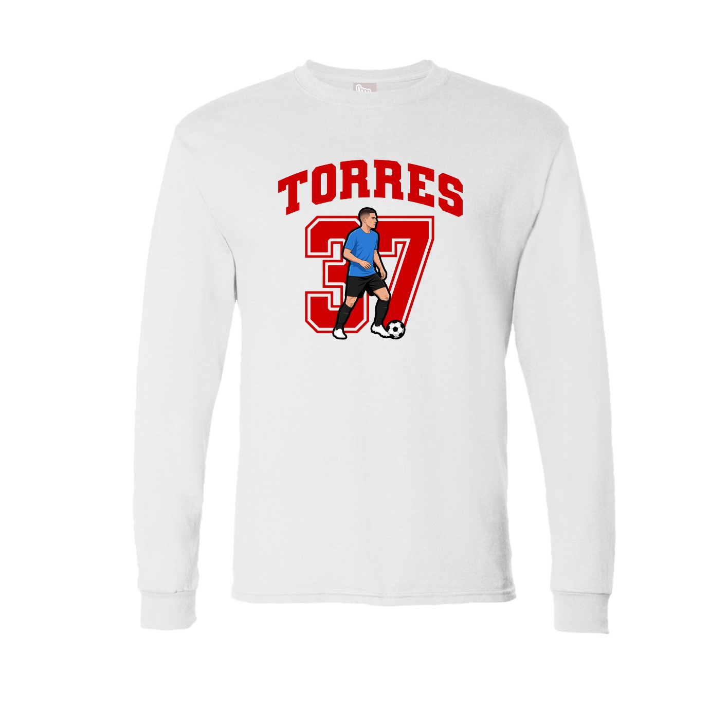 Long Sleeve Tee — Number in White