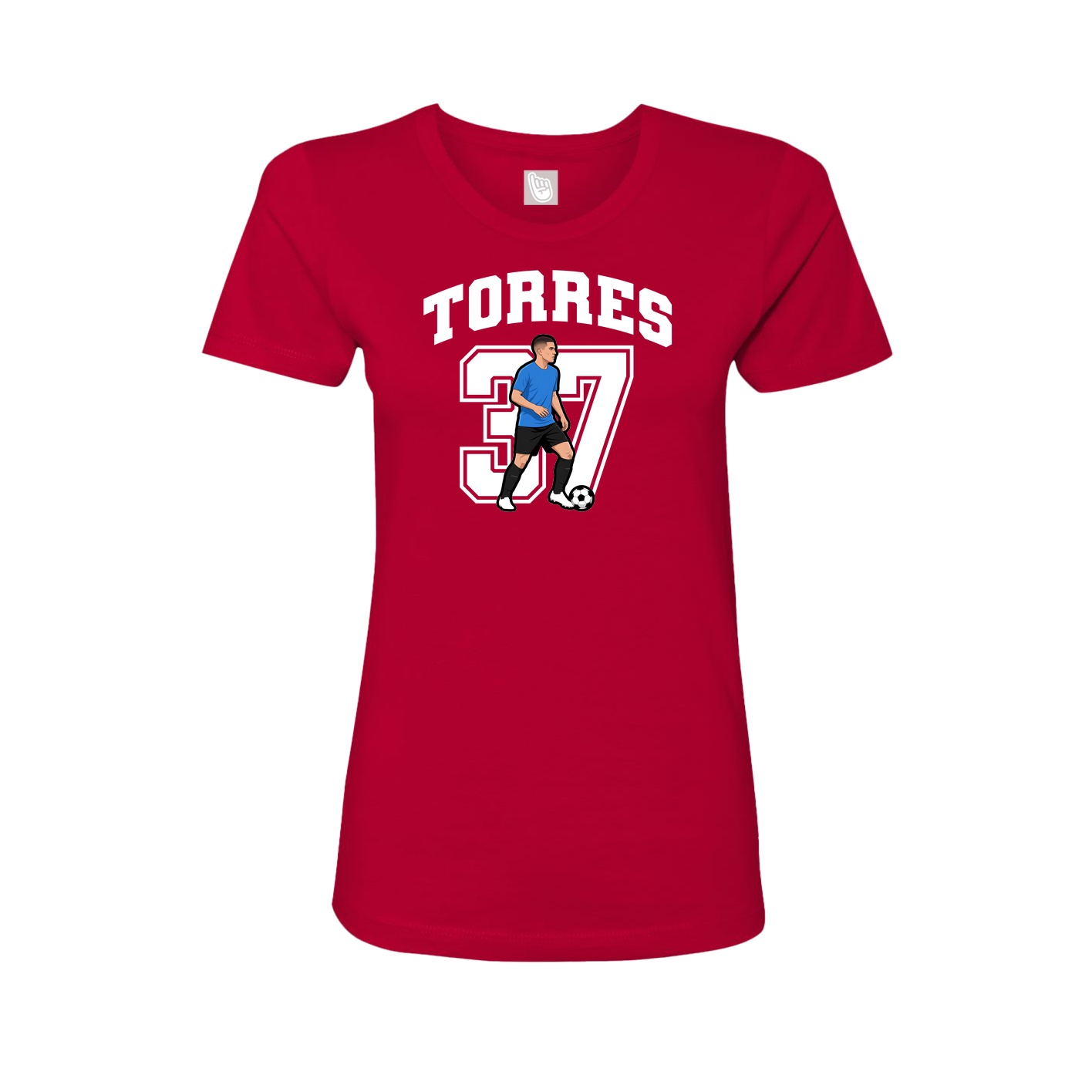 Fitted Women's Tee — Number in Red