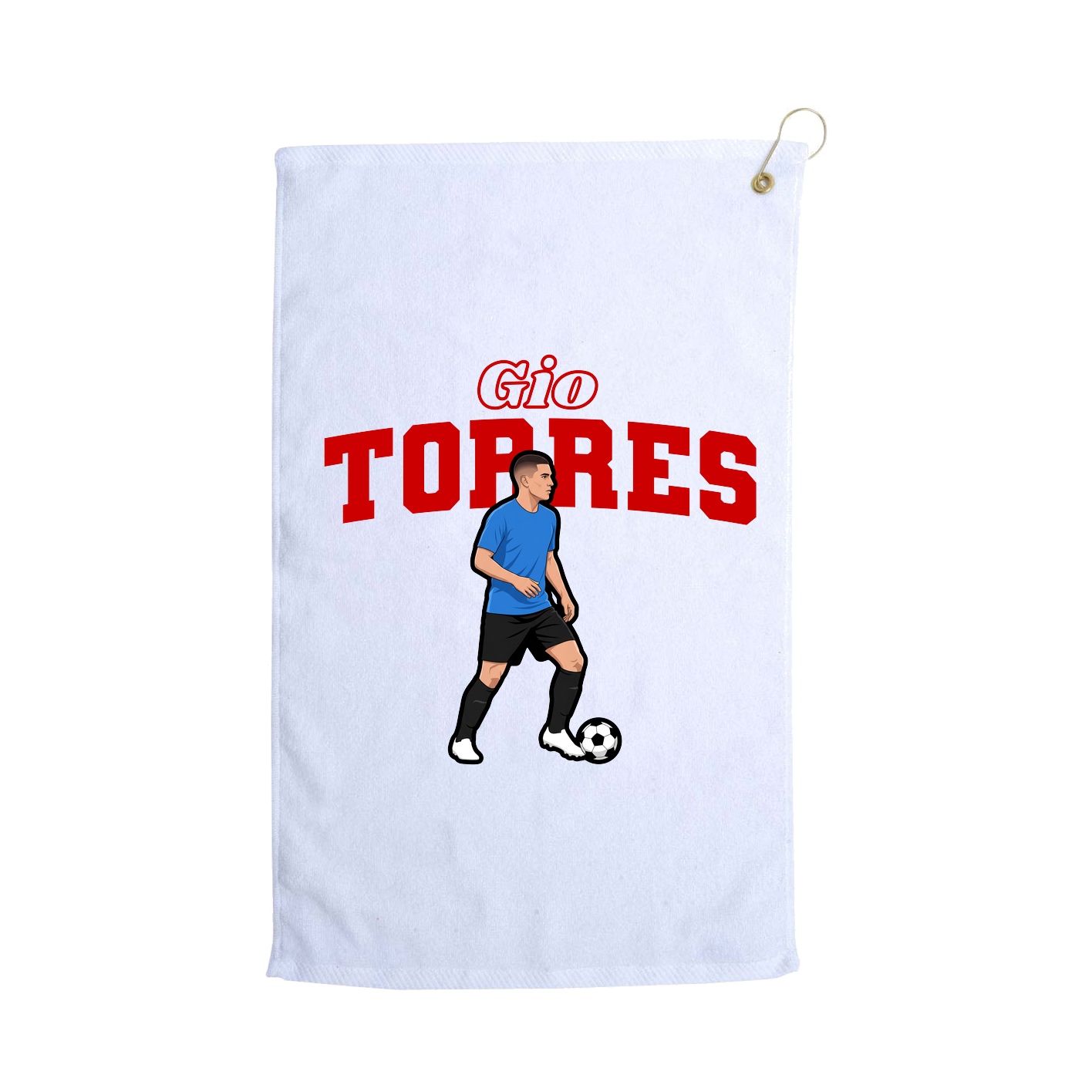 Golf Towel — Name Arch in White