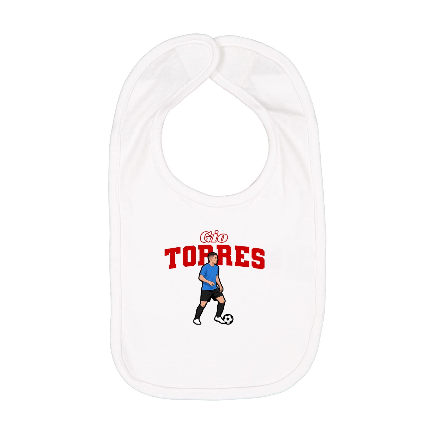 Infant Bib — Name Arch in White