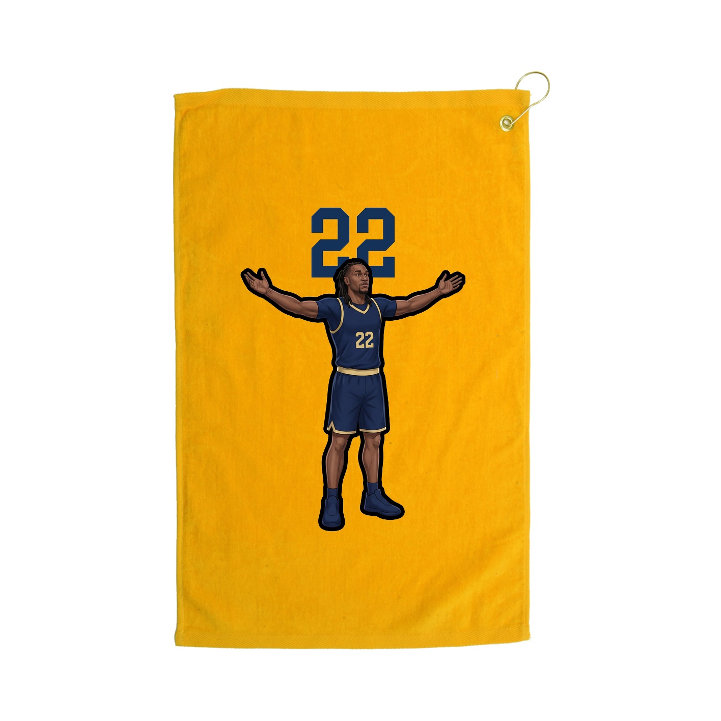 Golf Towel — Number Top in Gold