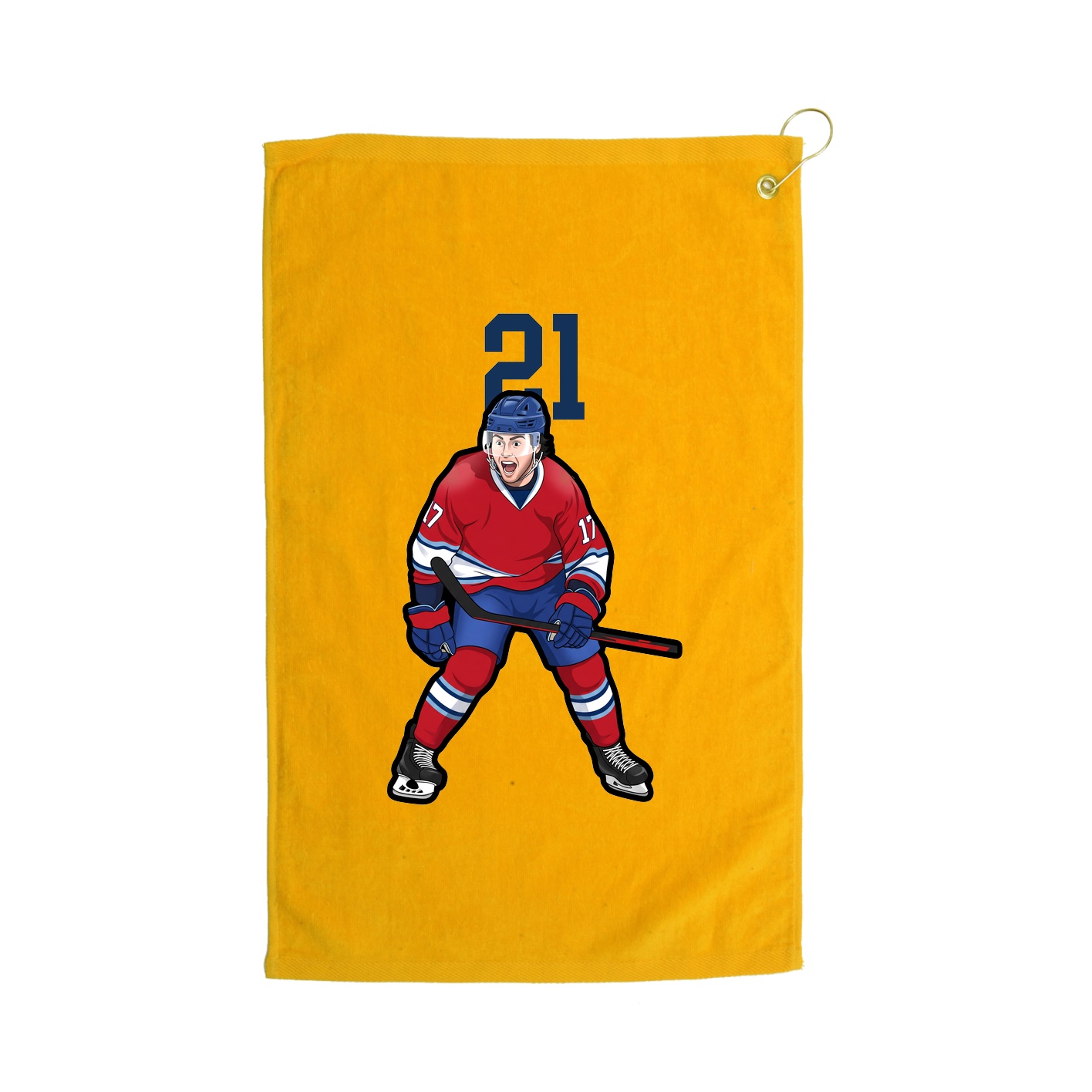 Golf Towel — Number Top in Gold