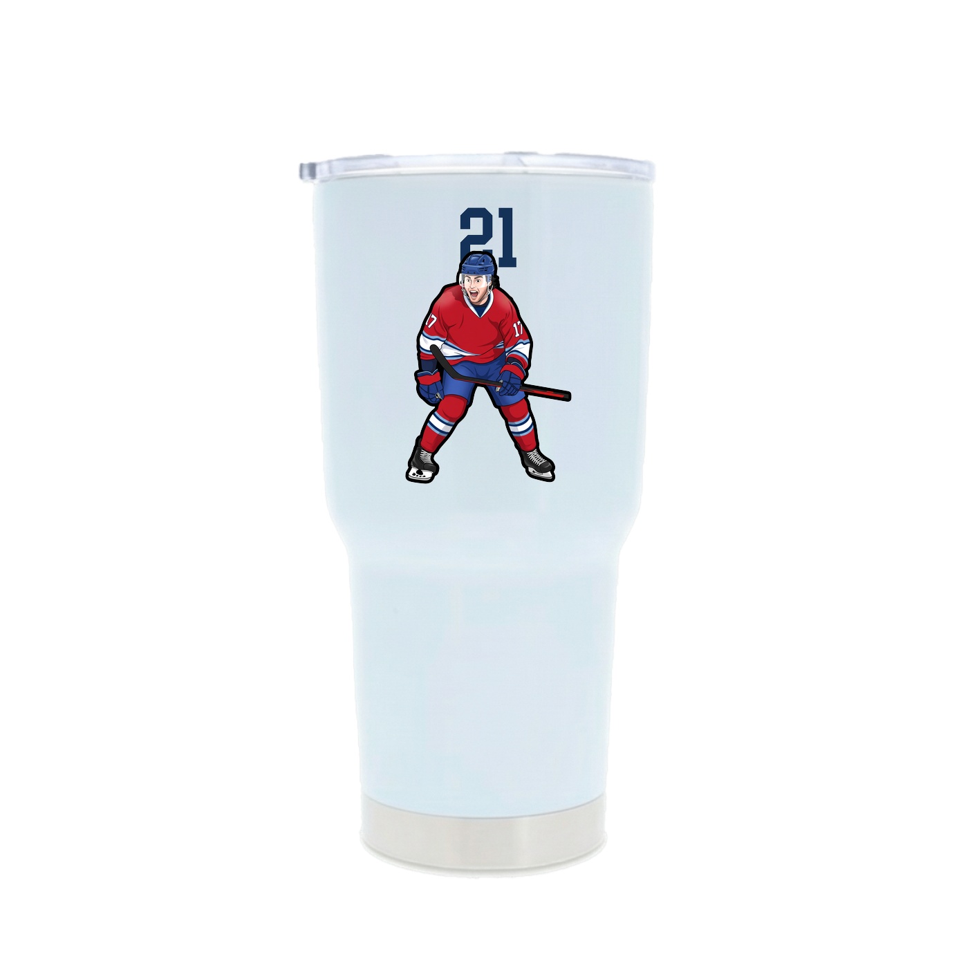 30oz Stainless Steel Tumbler — Number Top in White